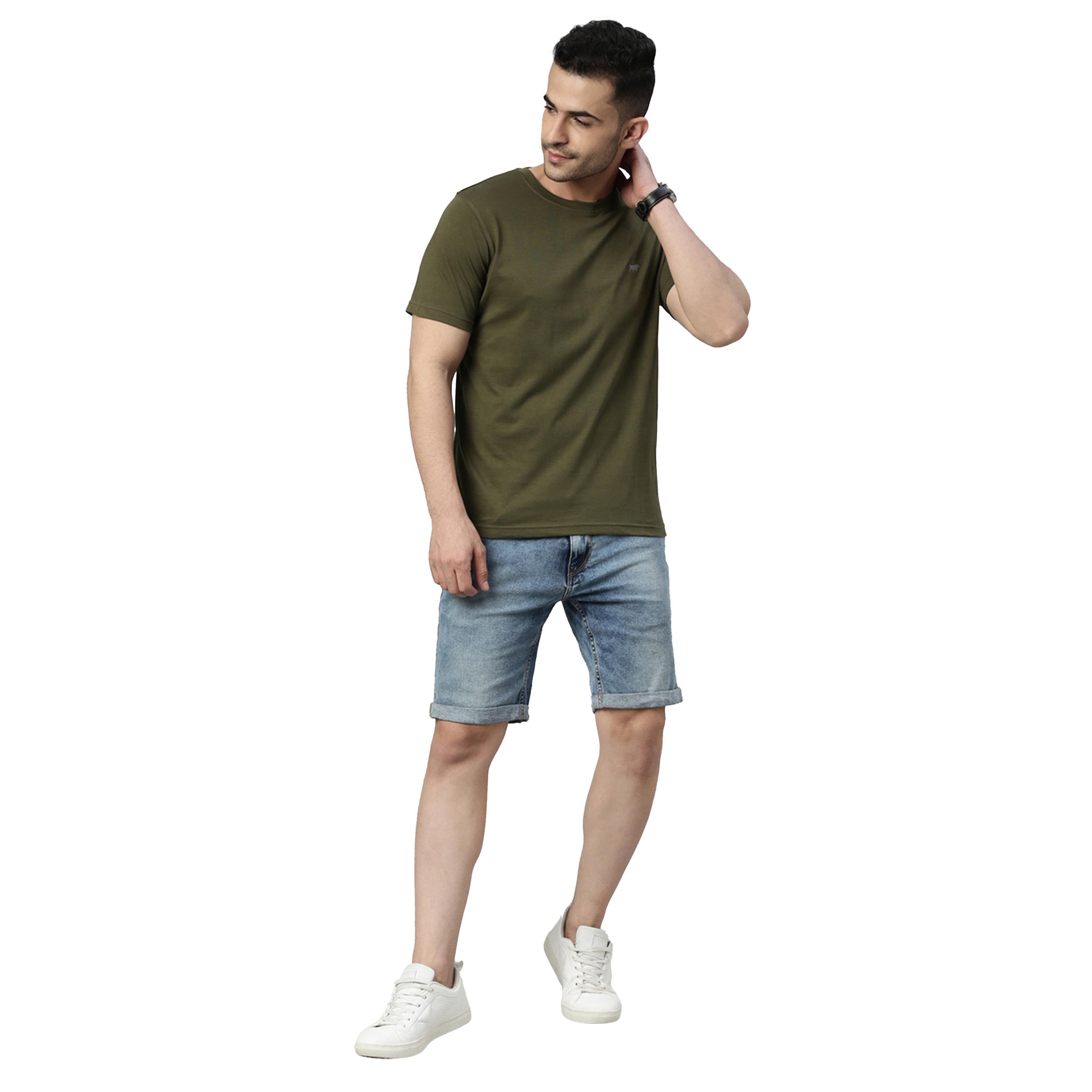 بوشيرت × ستايلي-  تي شيرت سادة ياقة دائرية وقصة عادية-men-clothing-tshirtsandpolos-tshirts-image-5