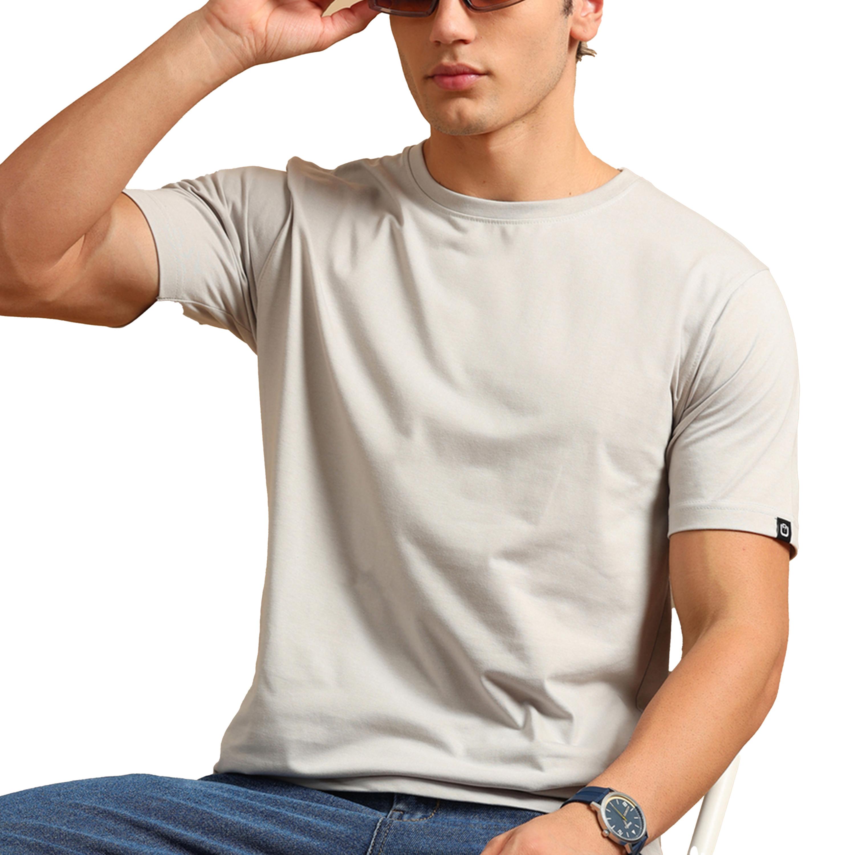 بوشيرت × ستايلي-  تي شيرت سادة برقبة دائرية وأكمام قصيرة-men-clothing-tshirtsandpolos-tshirts-image-1