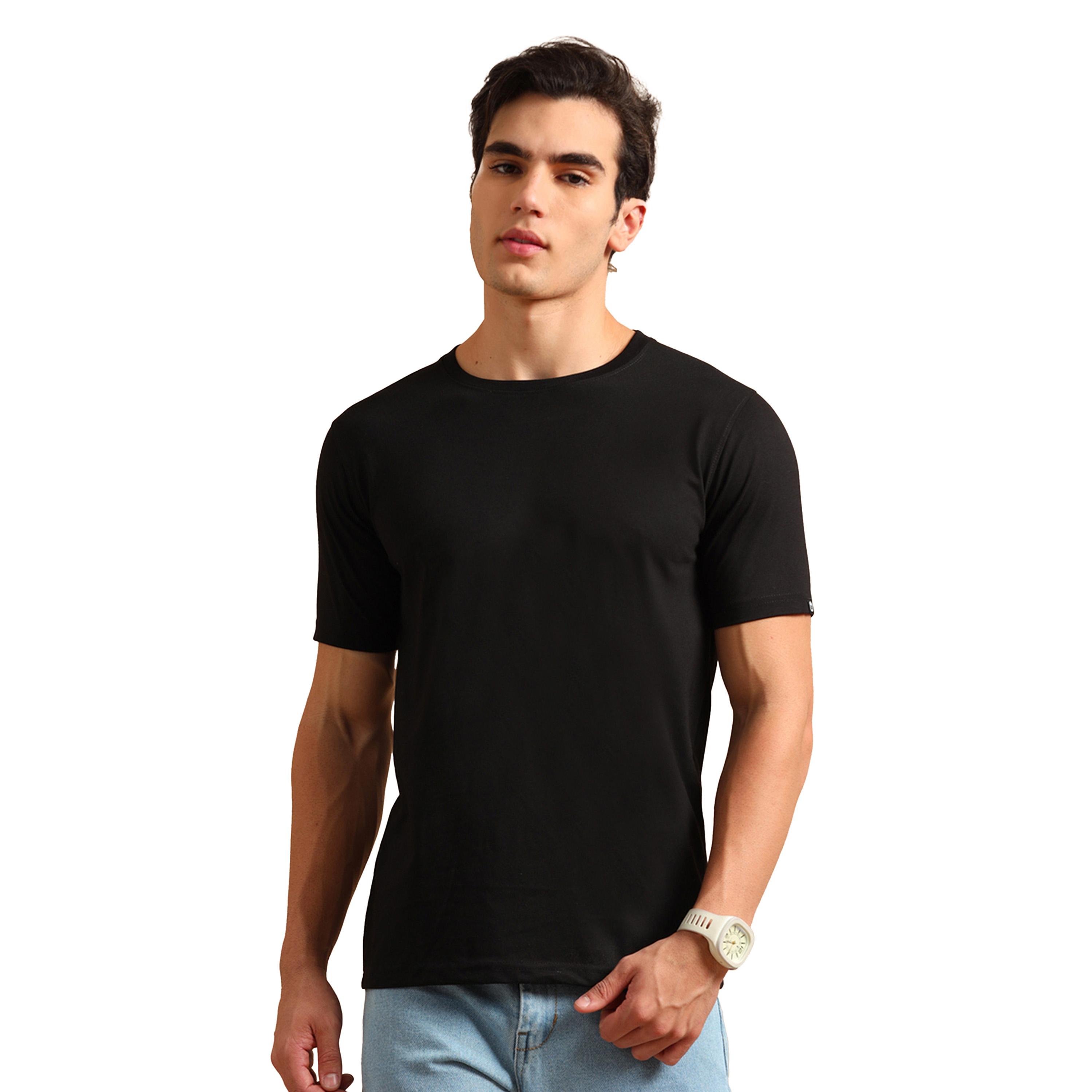 بوشيرت × ستايلي-  تي شيرت سادة برقبة دائرية وأكمام قصيرة-men-clothing-tshirtsandpolos-tshirts-image-2