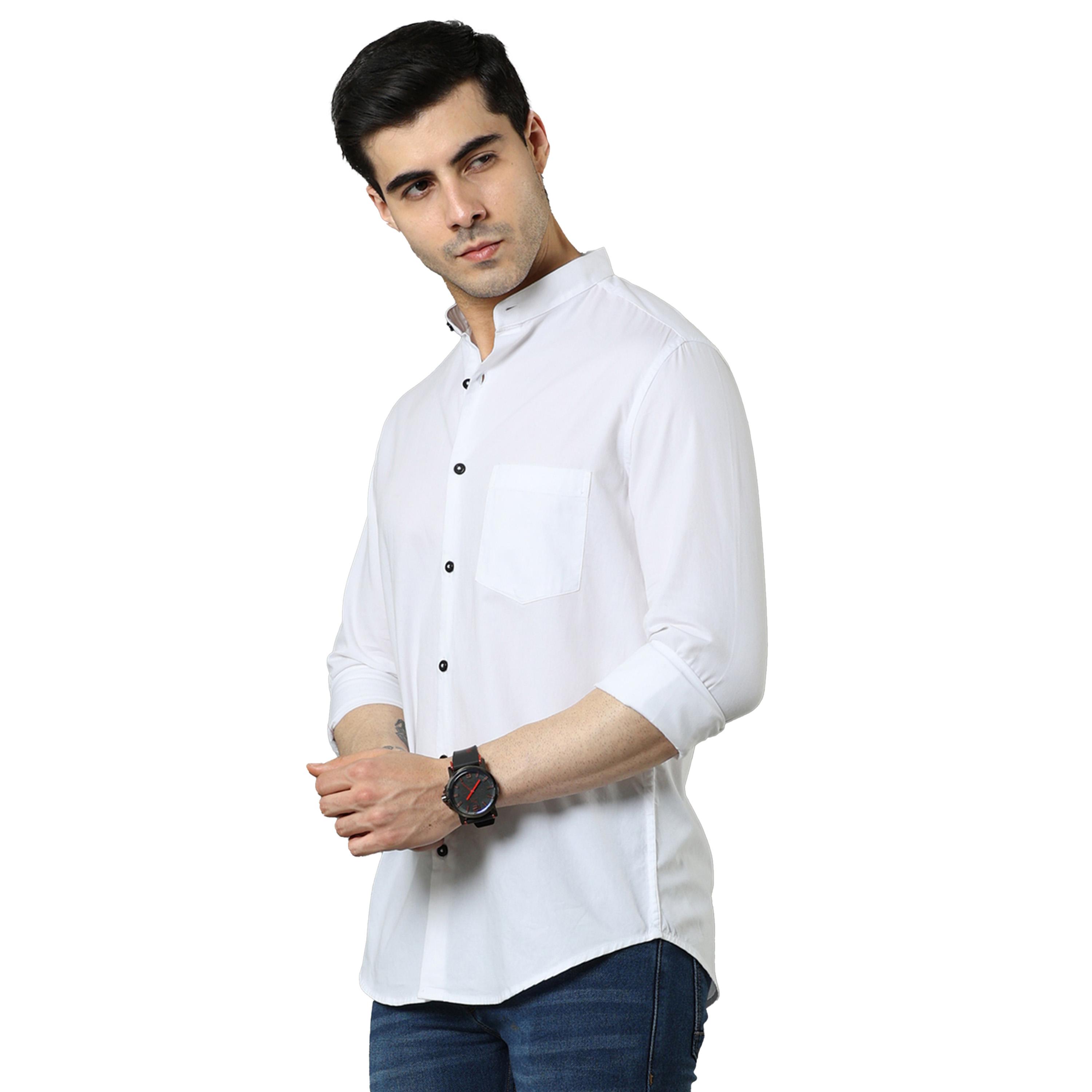 Bushirt X Styli Solid Regular Fit Mandarin Collar Shirt-men-clothing-shirts-image-3
