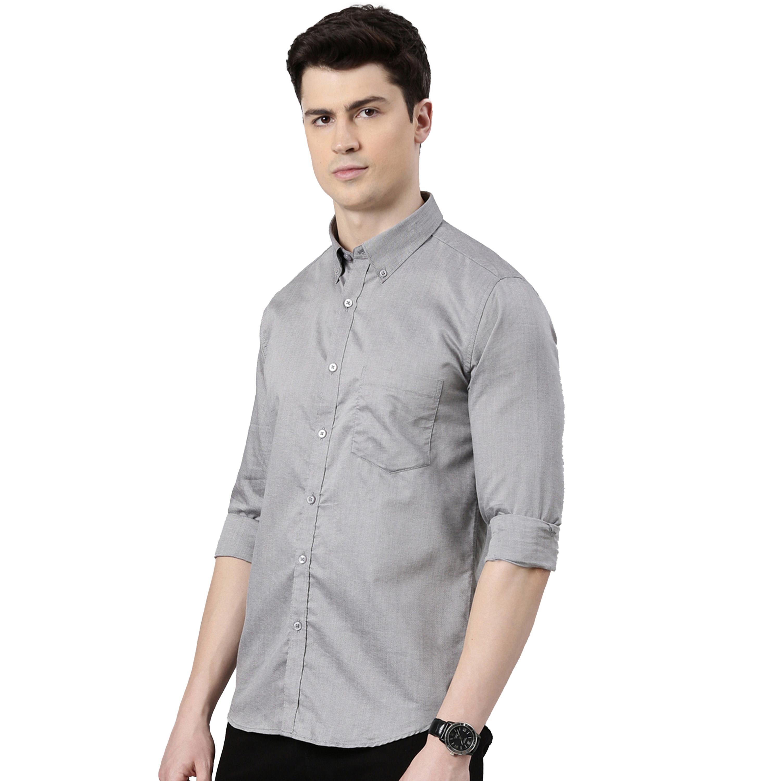 بوشيرت × ستايلي-  قميص ياقة منتشرة سادة وقصة عادية-men-clothing-shirts-image-3