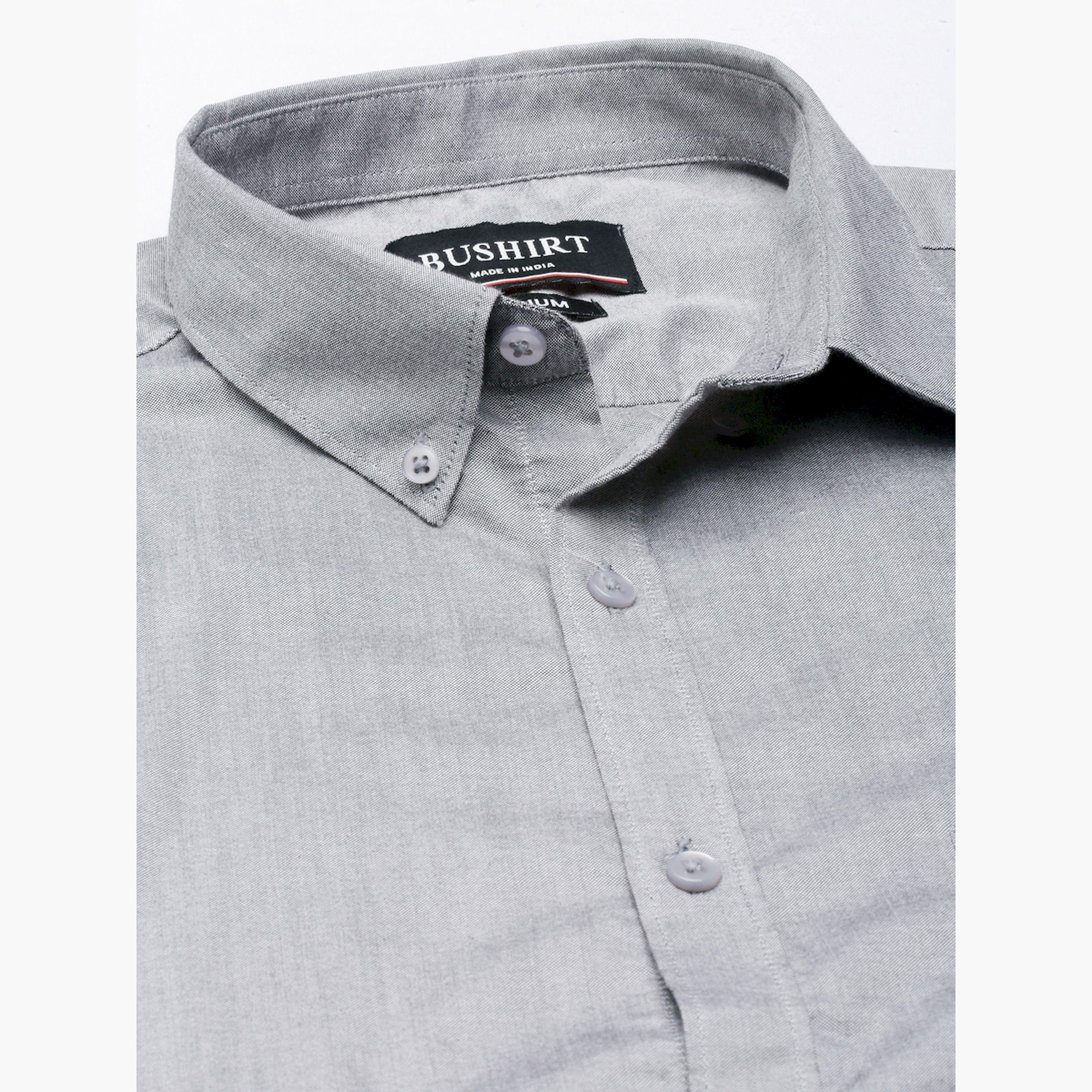 بوشيرت × ستايلي-  قميص ياقة منتشرة سادة وقصة عادية-men-clothing-shirts-image-6