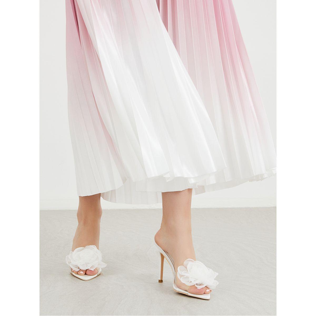 Styli Flower Detail Open Toe Stiletto Heel Sandals-women-shoes-heels-image-1