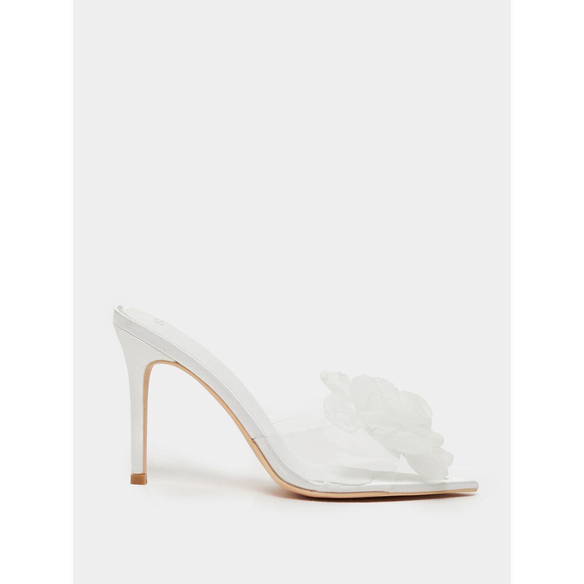 Styli Flower Detail Open Toe Stiletto Heel Sandals-women-shoes-heels-image-2
