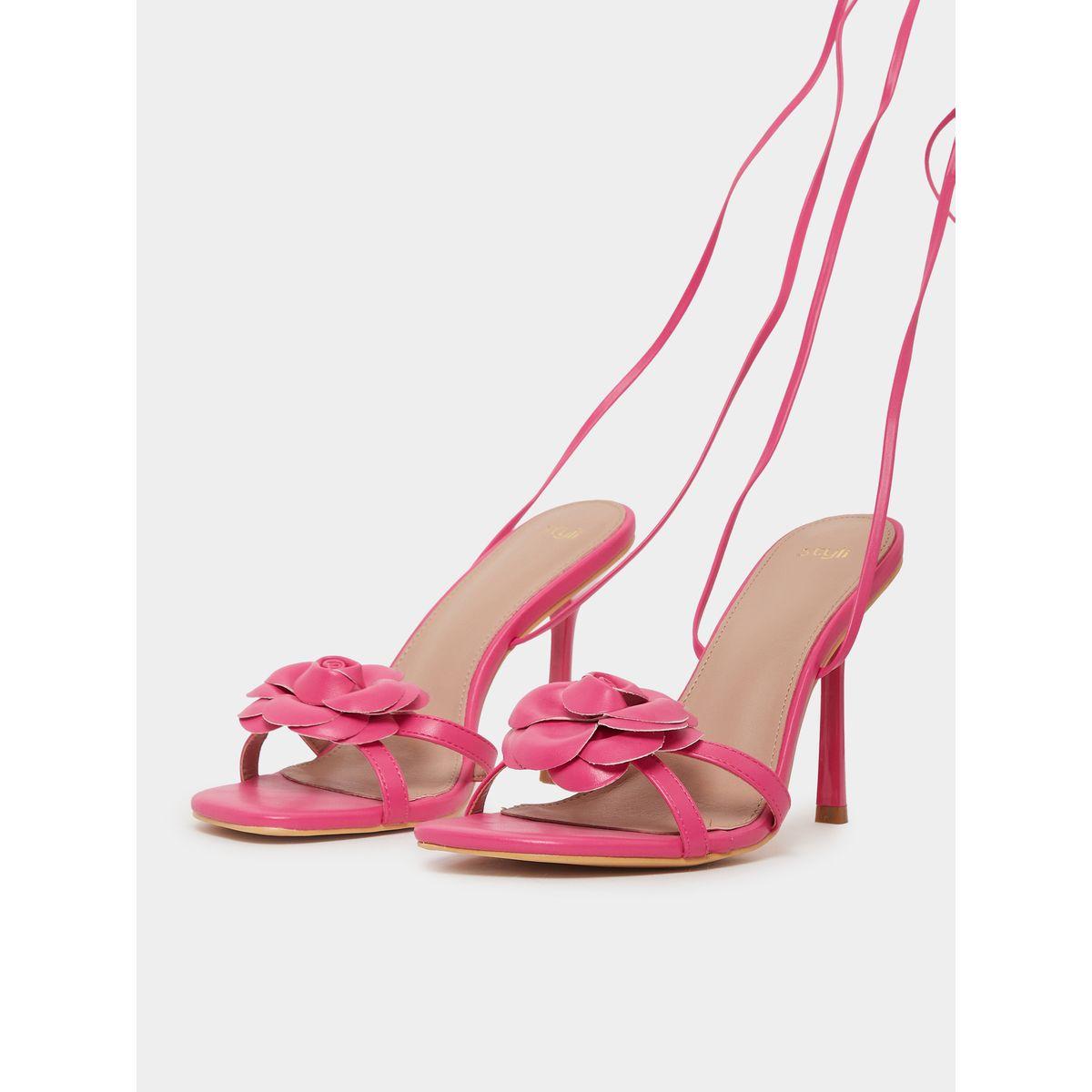 Styli Bow Detail Singback Stiletto Heel Sandals-women-shoes-sandals-heeled-image-4