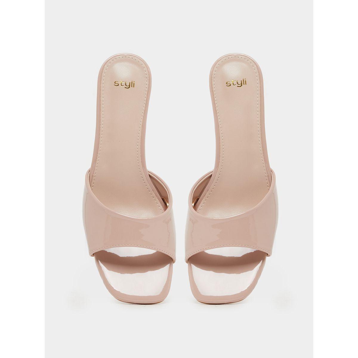 Styli Solid Open Toe Stiletto Heel Sandals-women-shoes-sandals-heeled-image-5