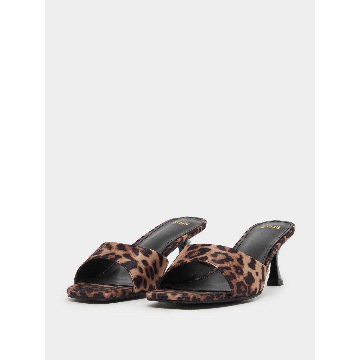 Styli Animal Print Stiletto Heel Sandals-women-shoes-sandals-heeled-image-2