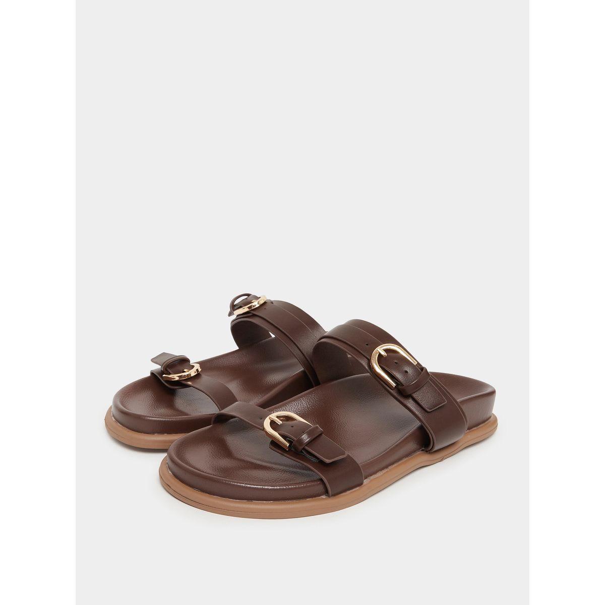 صندل مزين بإبزيم وسيور مزدوجة-women-shoes-sandals-flats-image-9