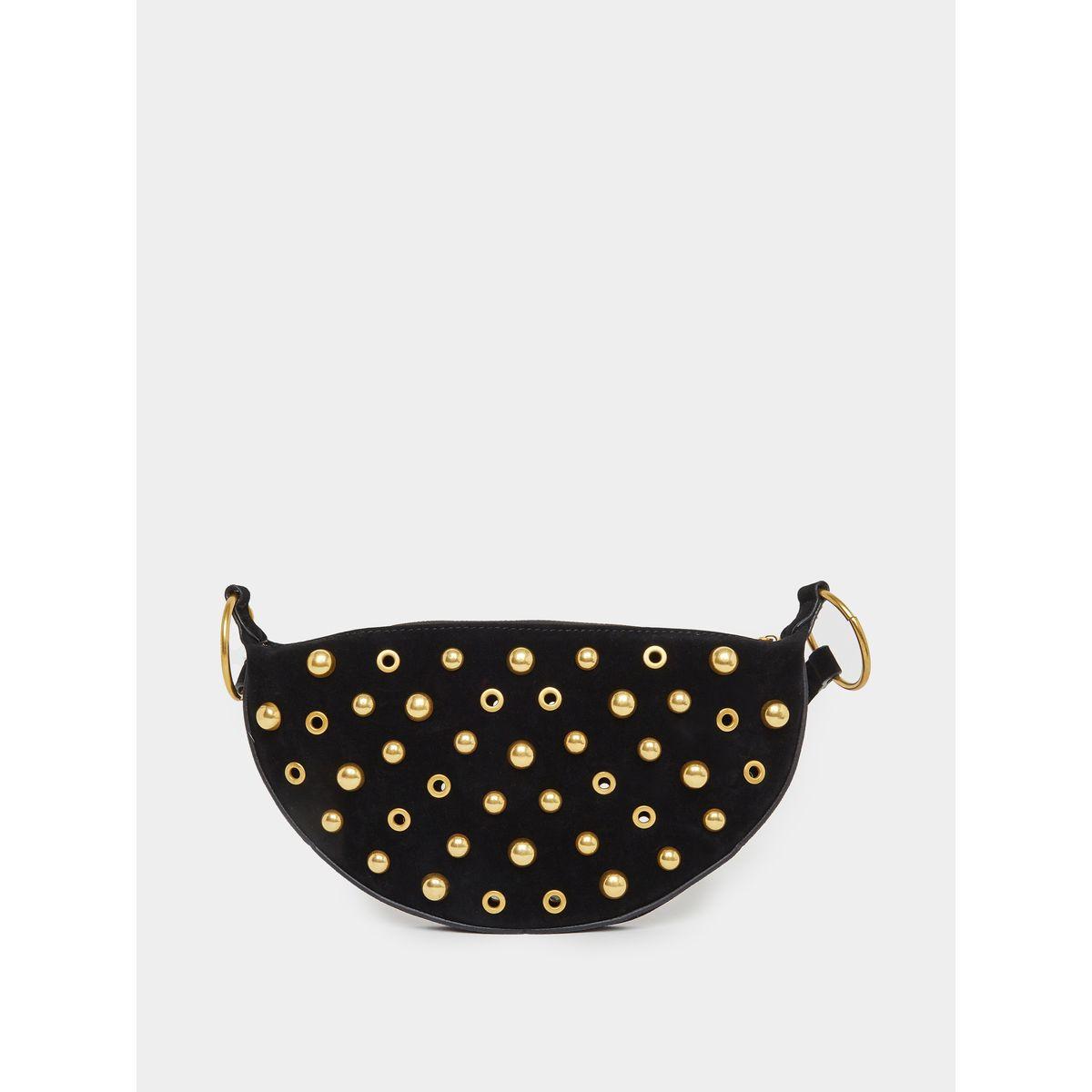 Styli Studded Half Moon Shoulder Bag with Zip Closure-women-bagsandwallets-handbags-image-2