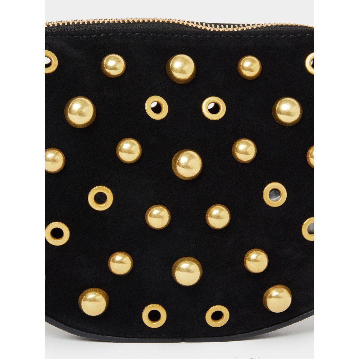 Styli Studded Half Moon Shoulder Bag with Zip Closure-women-bagsandwallets-handbags-image-3