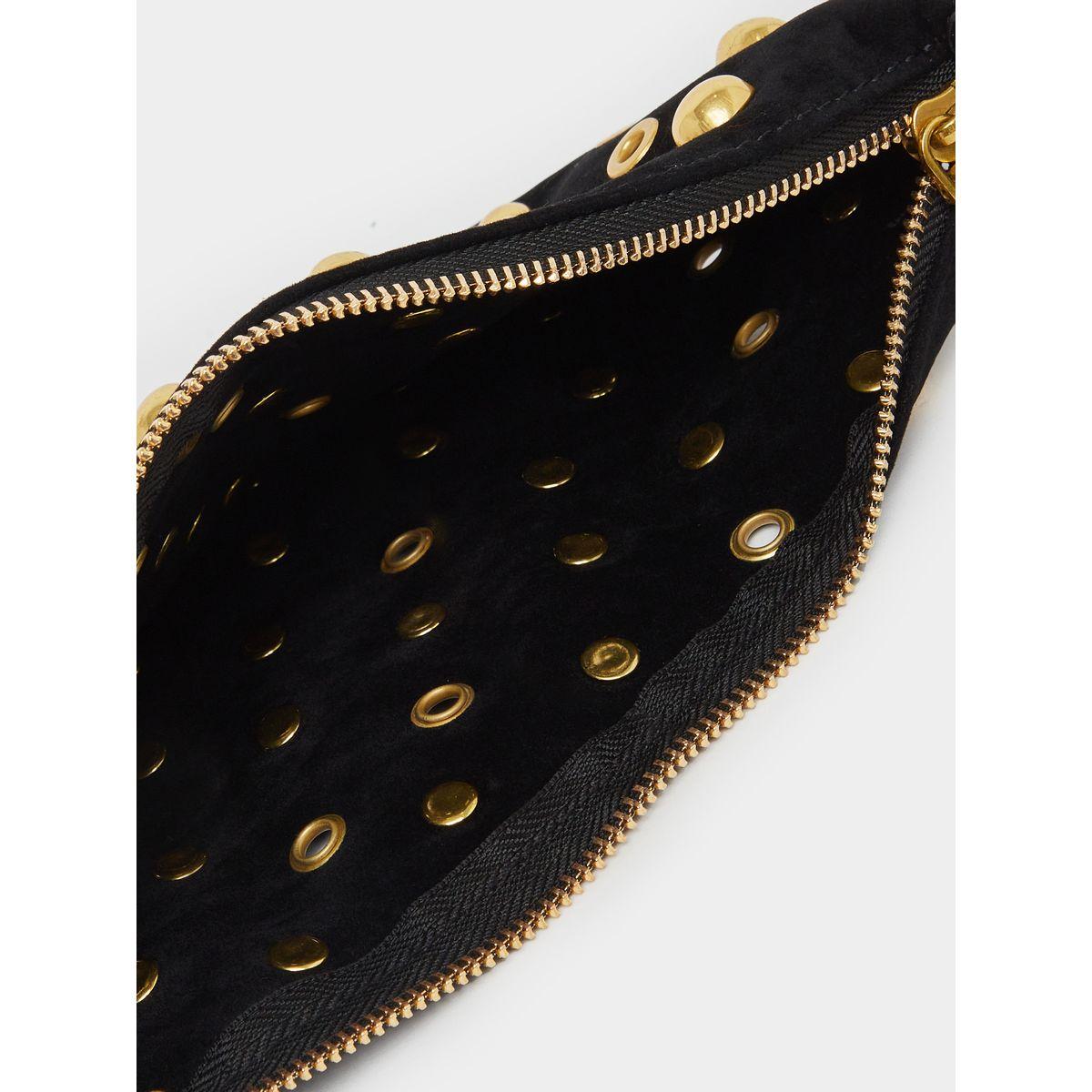 Styli Studded Half Moon Shoulder Bag with Zip Closure-women-bagsandwallets-handbags-image-4