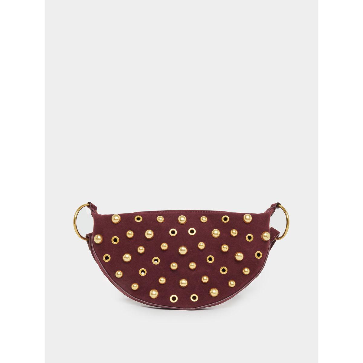Styli Studded Half Moon Shoulder Bag with Zip Closure-women-bagsandwallets-handbags-image-2