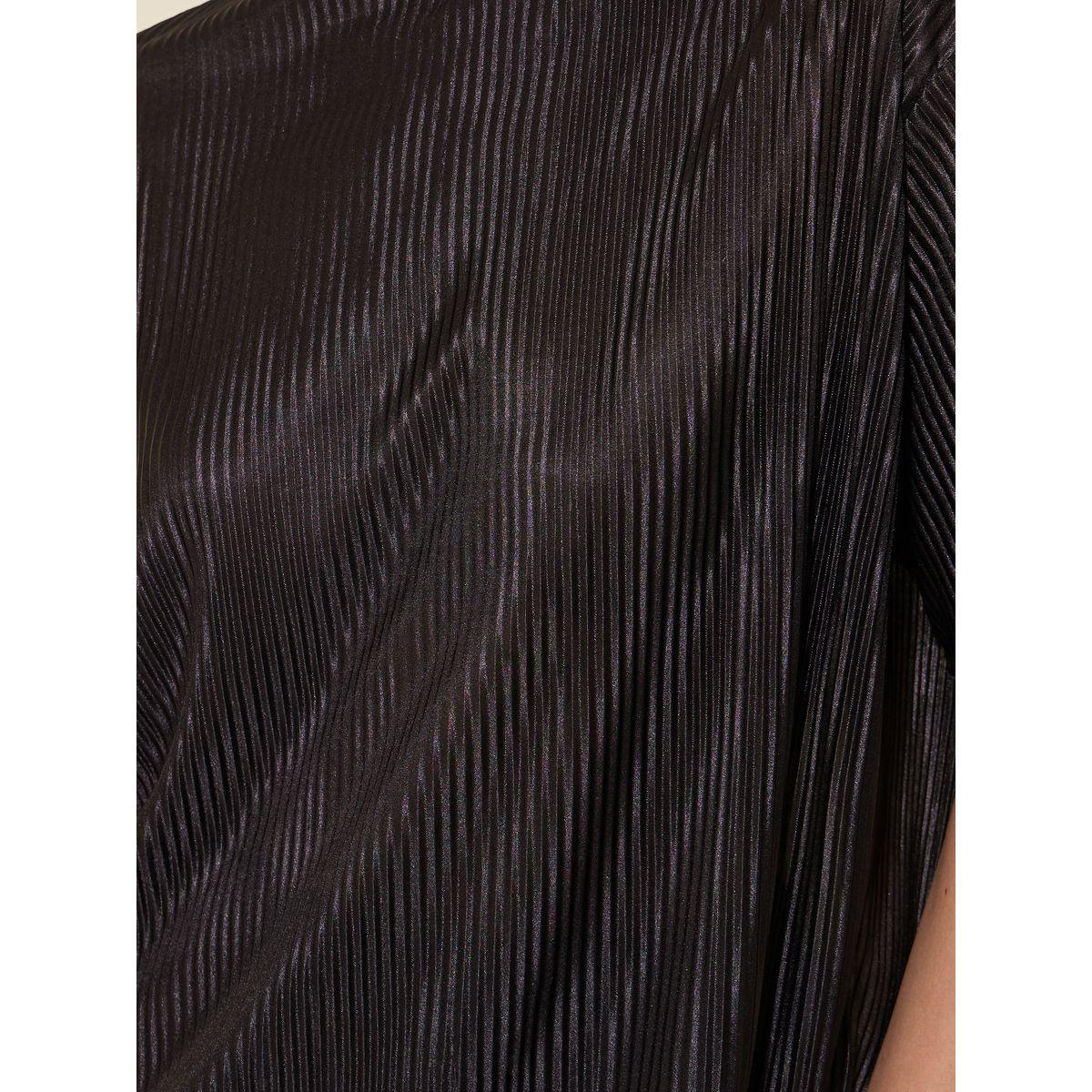 Styli Plain Pleated Round Neck Regular Fit T-Shirt-women-clothing-tshirts-image-2