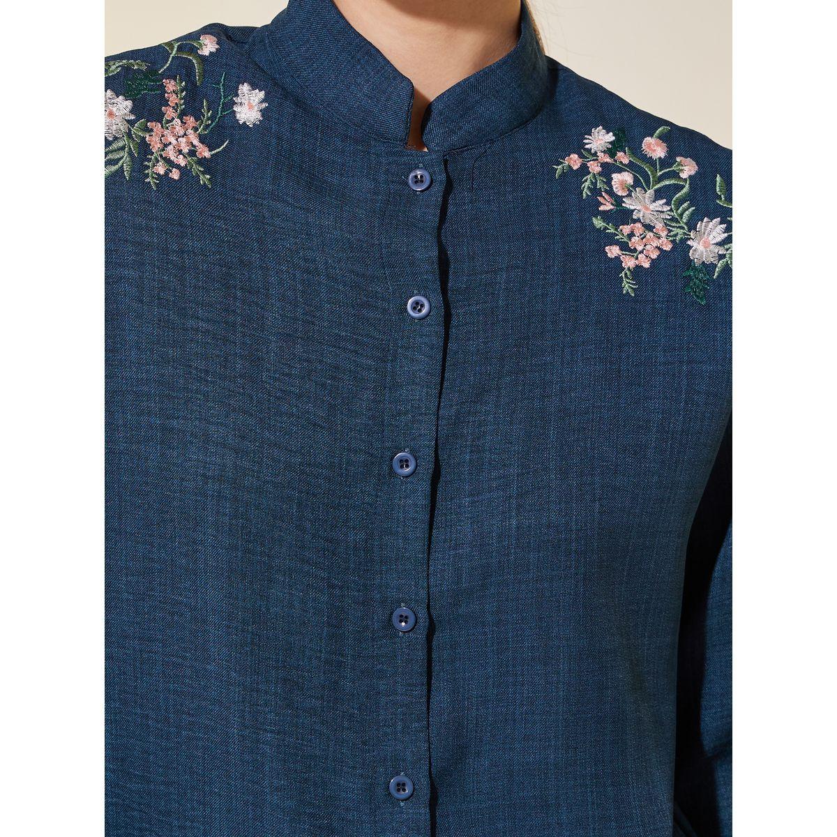 Styli Embroidered Detail Long Sleeve Regular Fit Shirt-women-clothing-shirtsandblouses-shirts-image-3