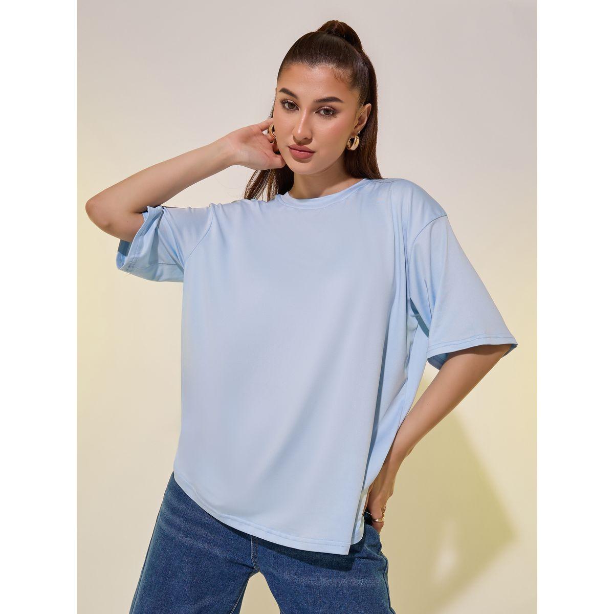 تيشيرت فضفاض بطبعة جرافيك وياقة دائرية-women-clothing-tshirts-image-3