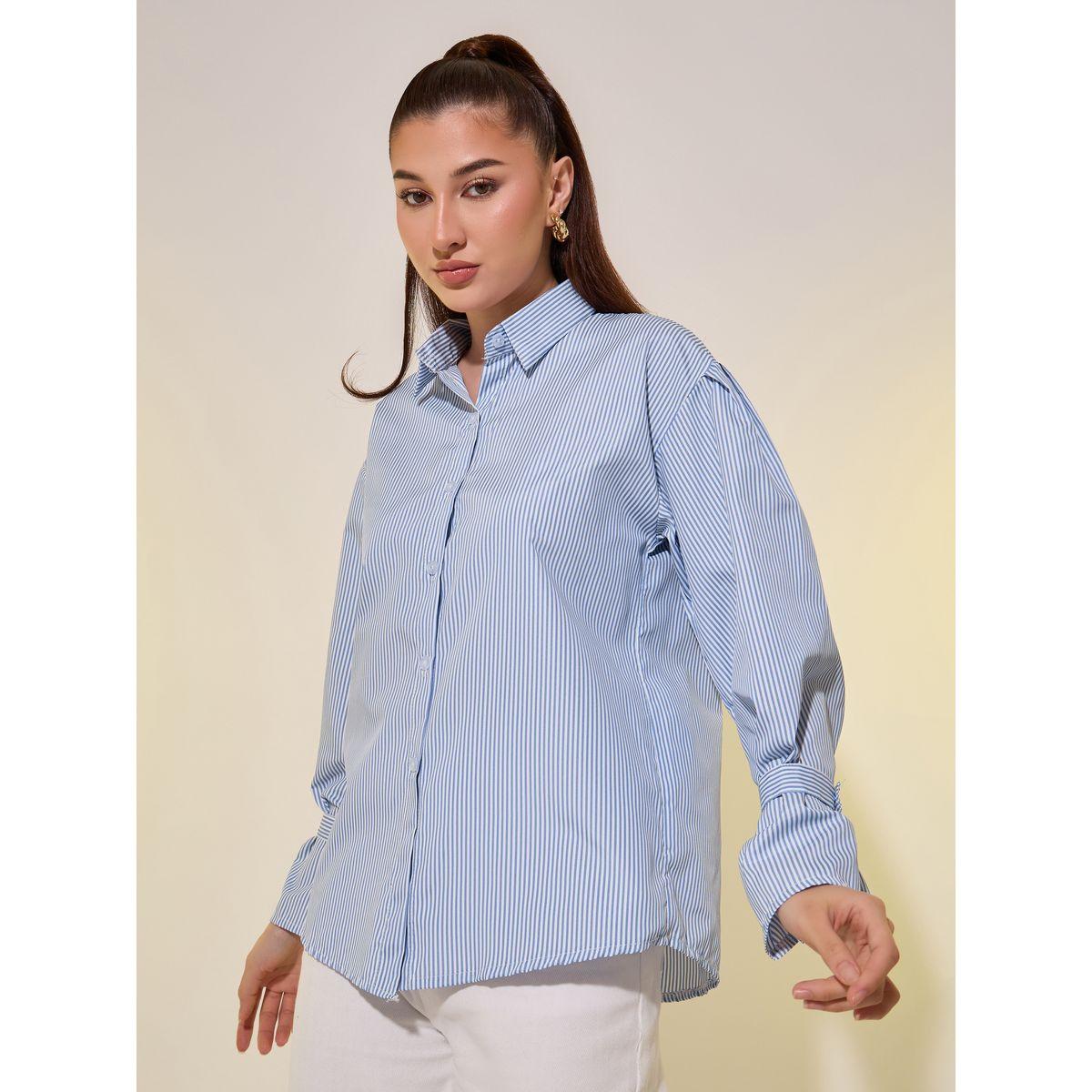 Styli Striped Regular Fit Spread Collar Shirt-women-clothing-shirtsandblouses-shirts-image-1