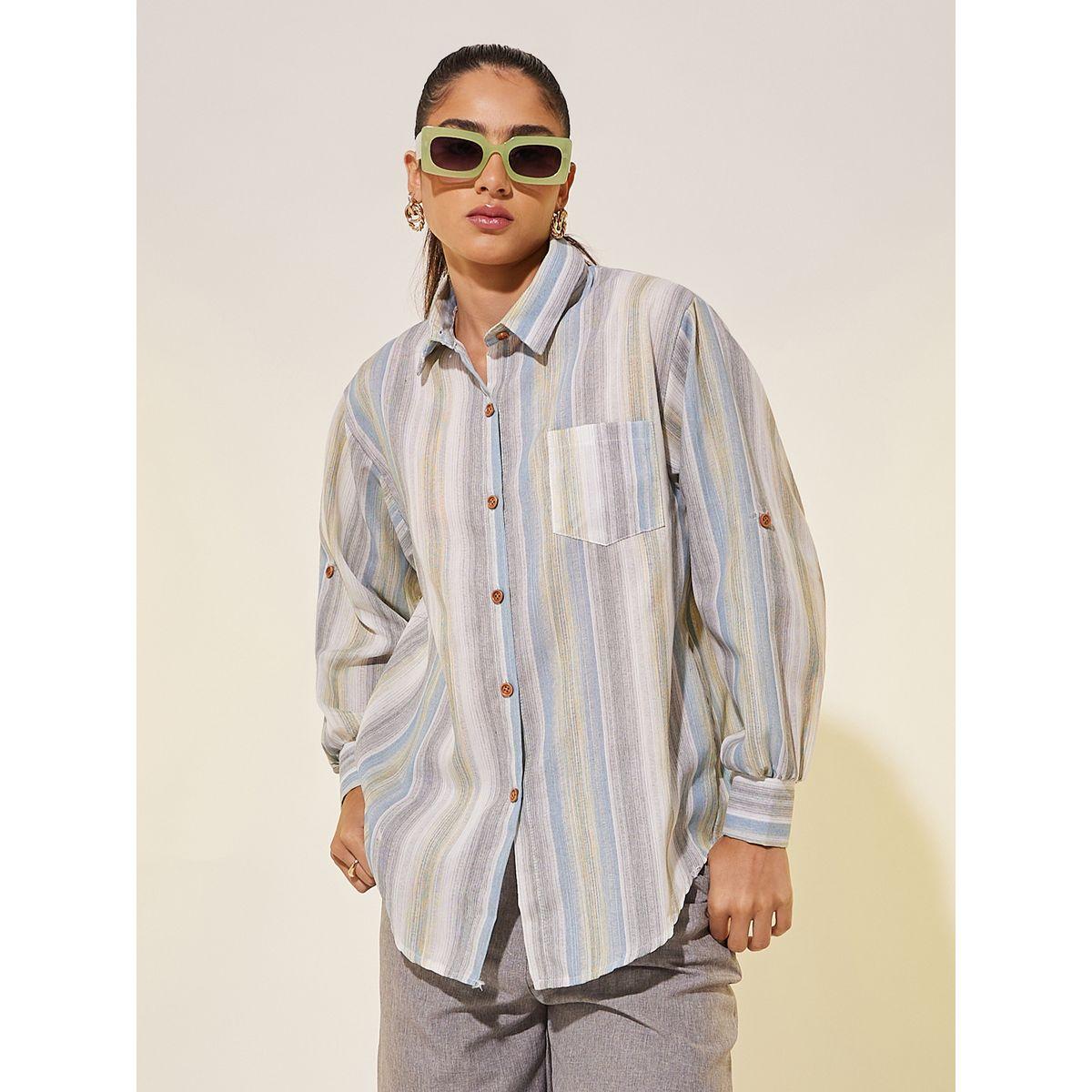 بلوزة مخططة بقصة عادية وأكمام طويلة-women-clothing-shirtsandblouses-shirts-image-3