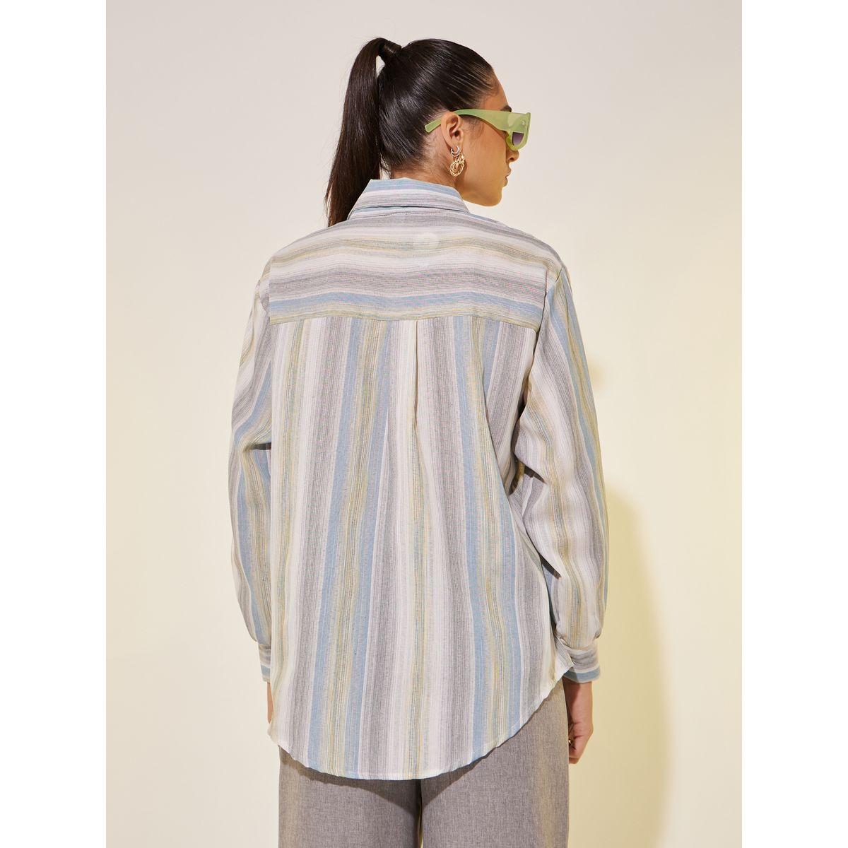 Styli Striped Long Sleeve Regular Fit Shirt with Pocket Detail-women-clothing-shirtsandblouses-shirts-image-6