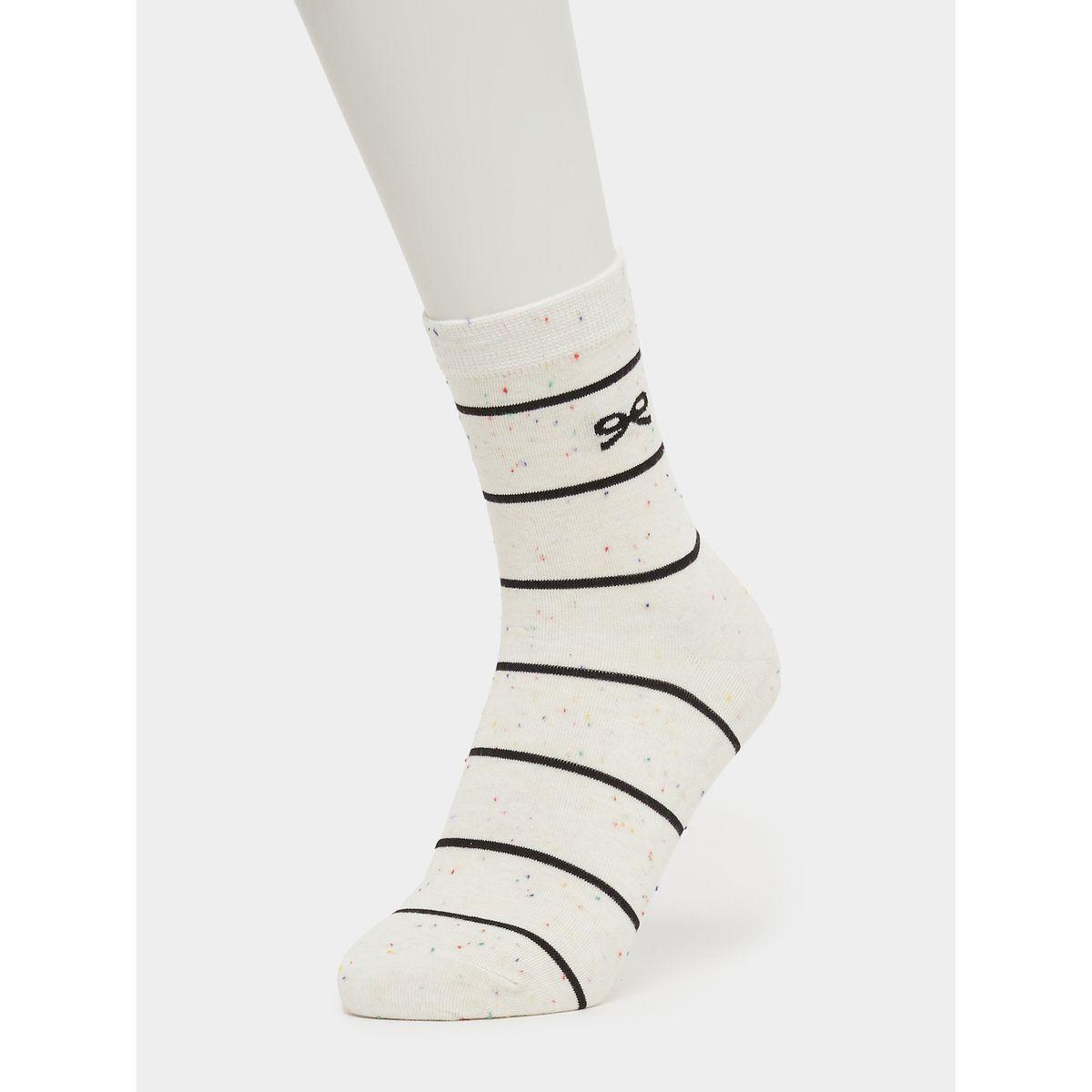 Styli Pack of 3 - Bow Knot Detail Calf Length Socks-women-socksandstockings-image-4