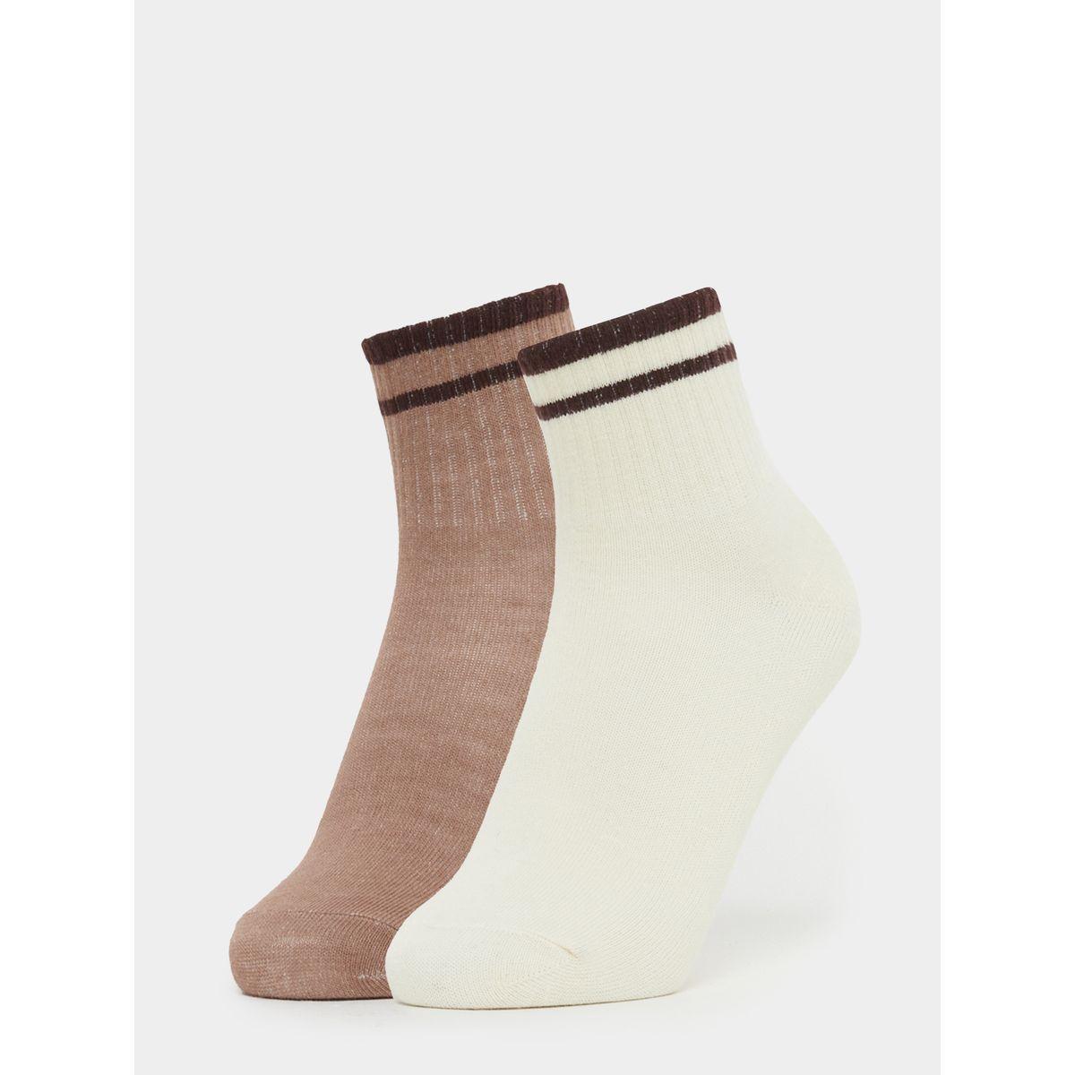 Styli Set of 2 - Striped Crew Socks-women-socksandstockings-image-1