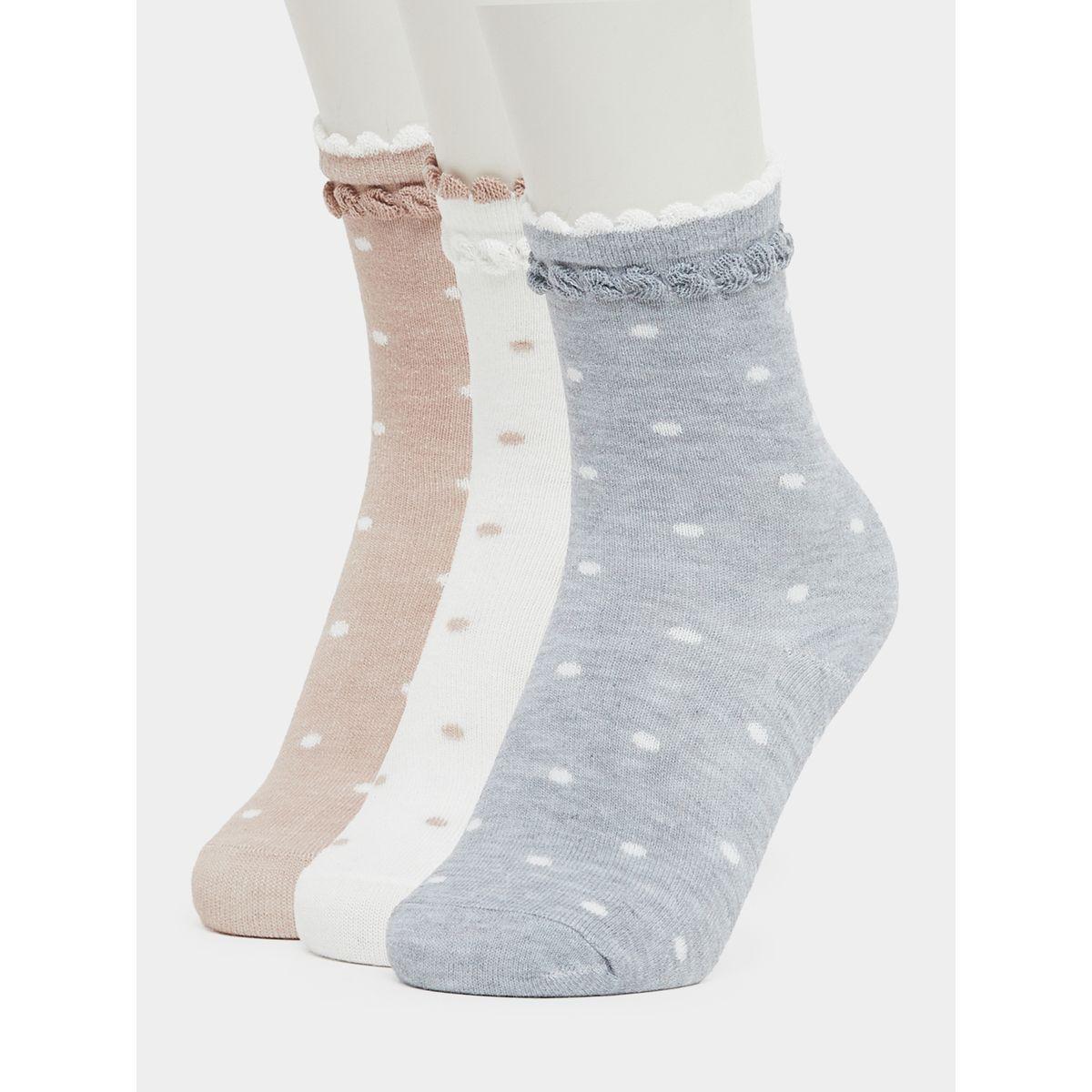 Styli Set of 3 - Polka Dots Crew Socks-women-socksandstockings-image-1
