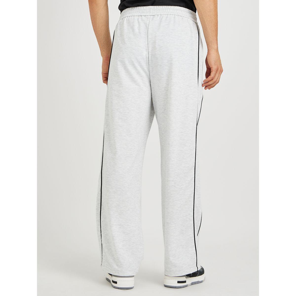 Styli Solid Straight Fit Open Hem Joggers with Piping Detail-men-clothing-bottoms-joggers-image-4