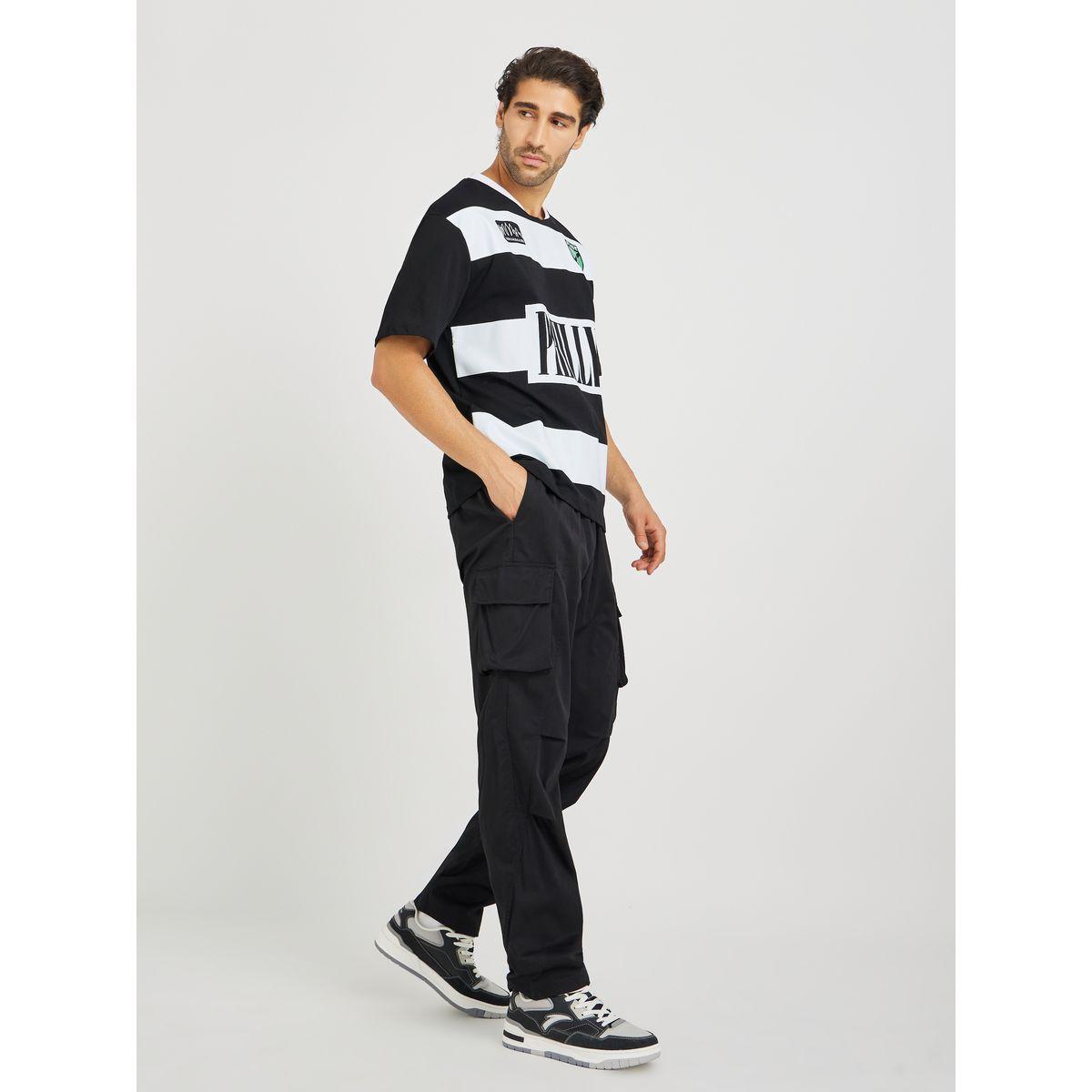 جوغر كارجو فضفاض بحافة مفتوحة مع أربطة-men-clothing-bottoms-joggers-image-2