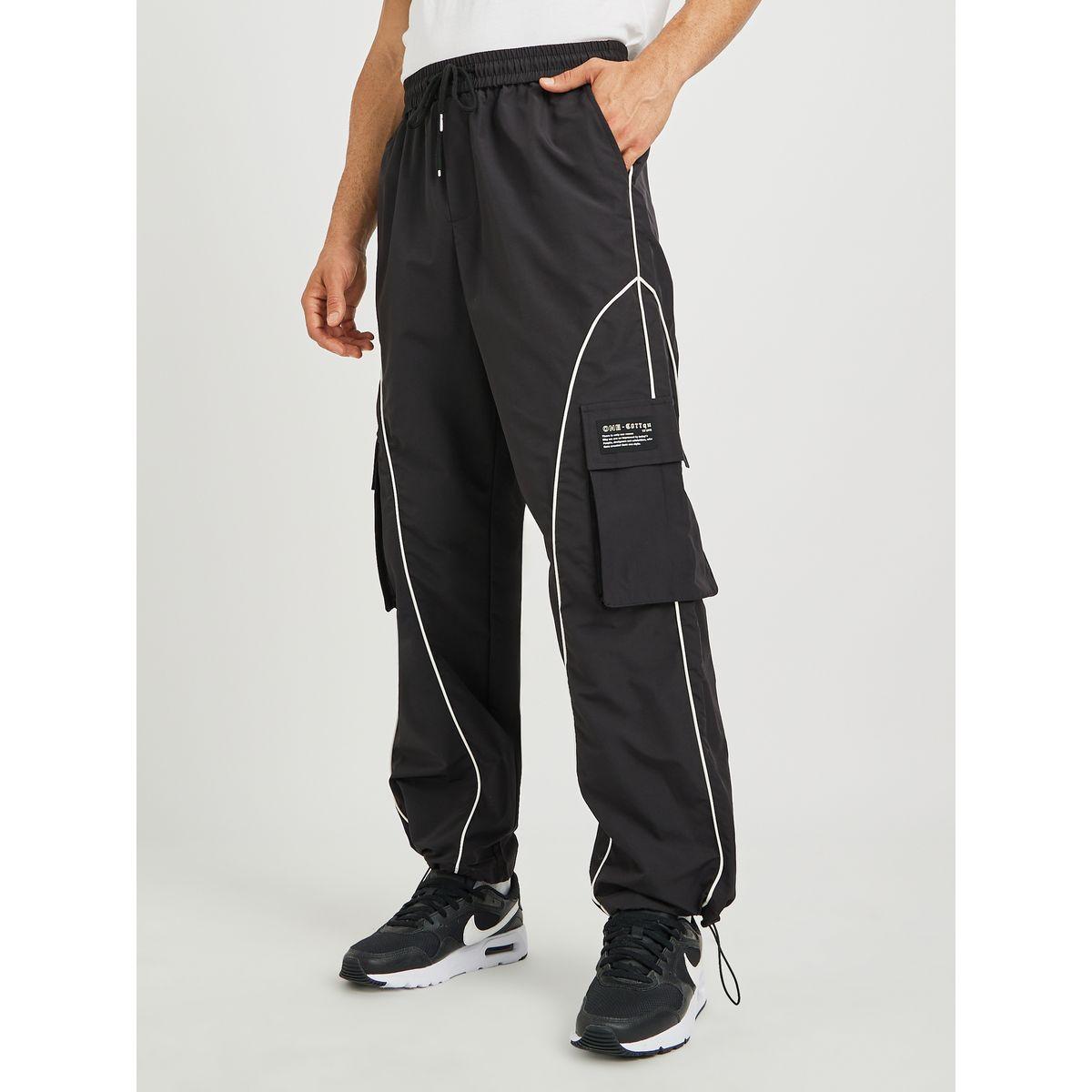 Styli Relaxed Fit Open Hem Cargo Joggers with Piping Detail-men-clothing-bottoms-joggers-image-1