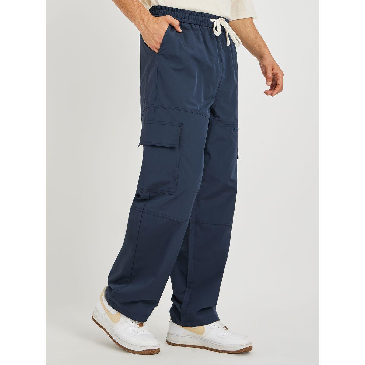 جوغر كارجو سادة فضفاض مع جيوب بسحَّاب غلق-men-clothing-bottoms-joggers-image-1