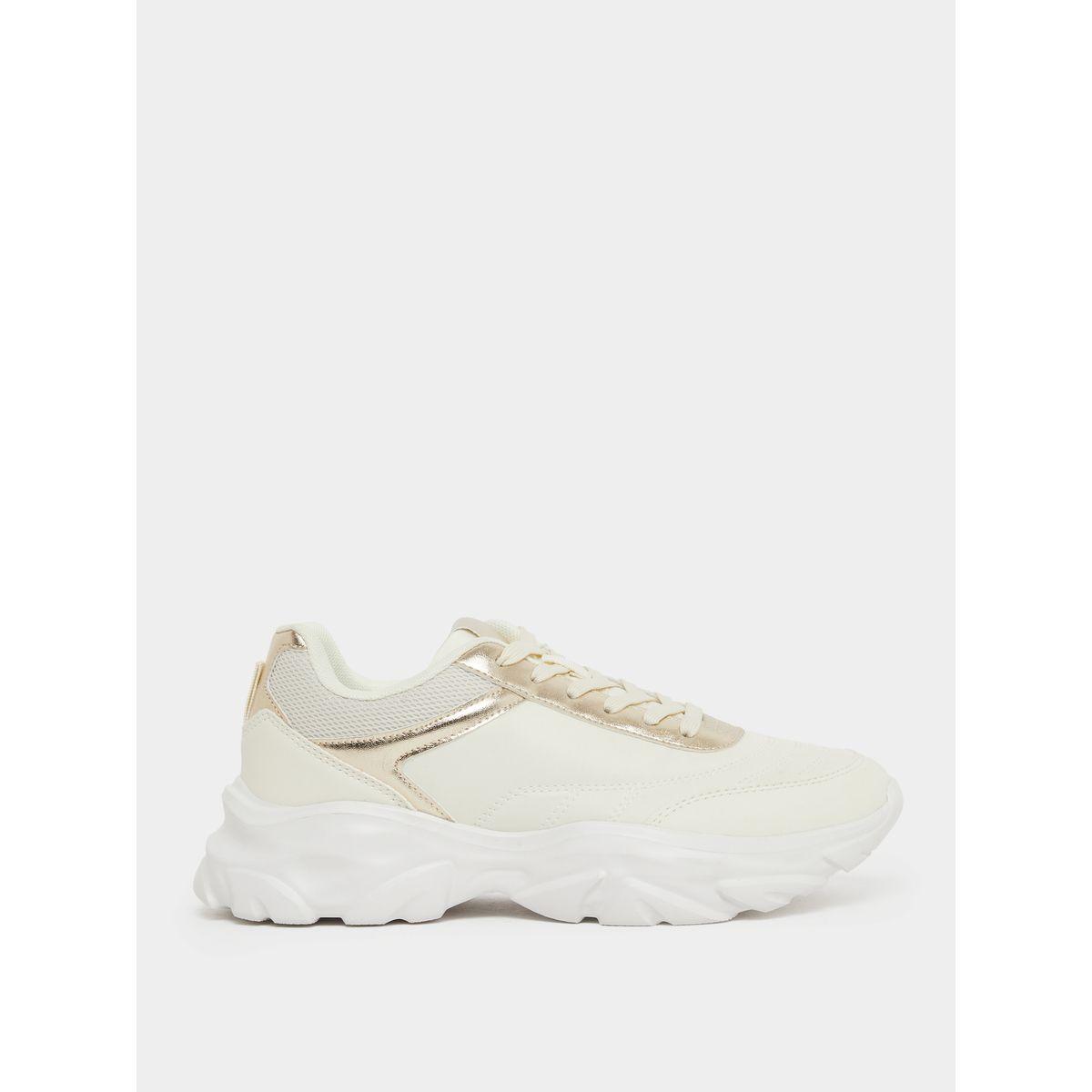 Styli Panelled Lace Up Chunky Sneakers-women-shoes-sneakers-image-1