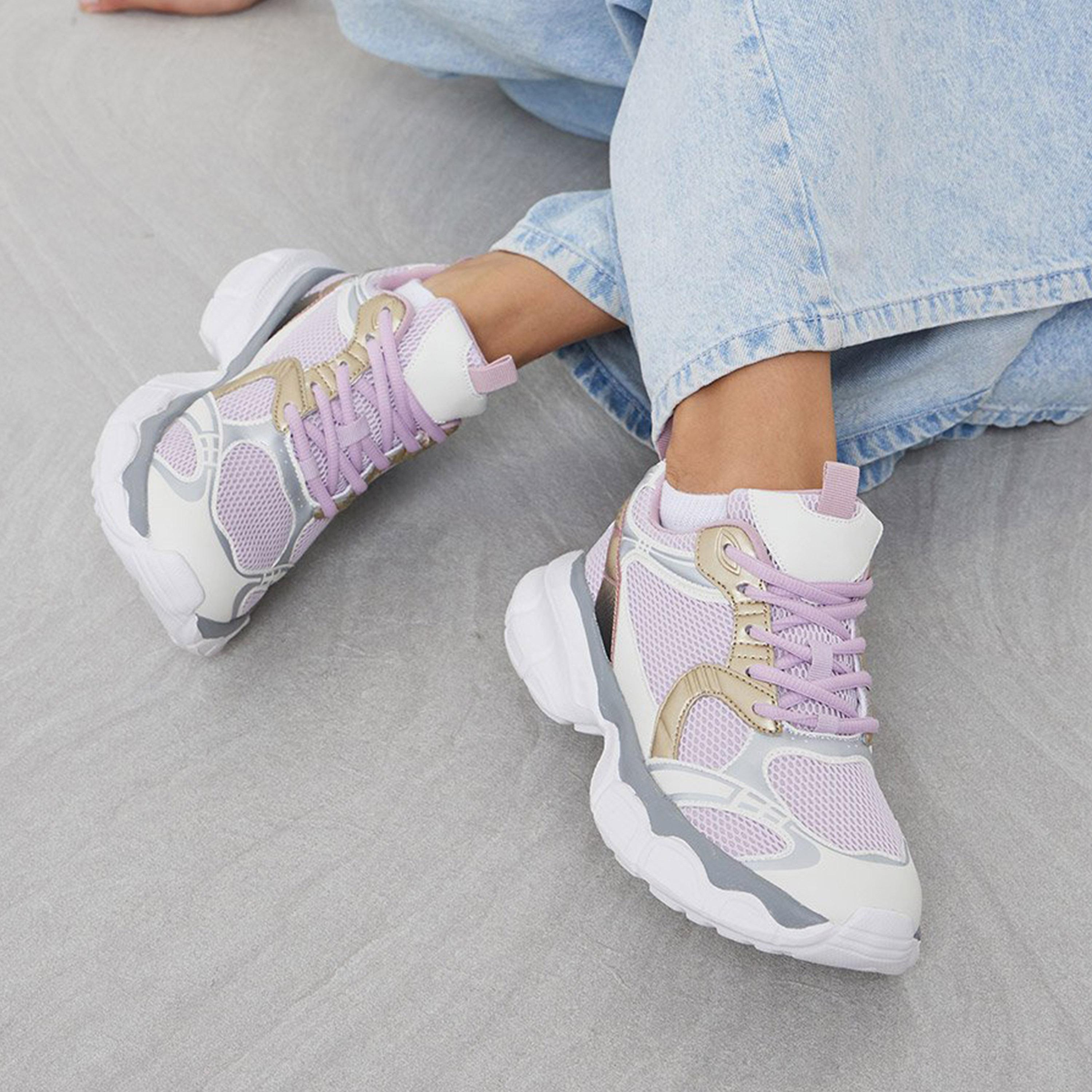 Styli Women Mesh Upper Textured Chunky Sole Sneakers-women-shoes-sneakers-image-2