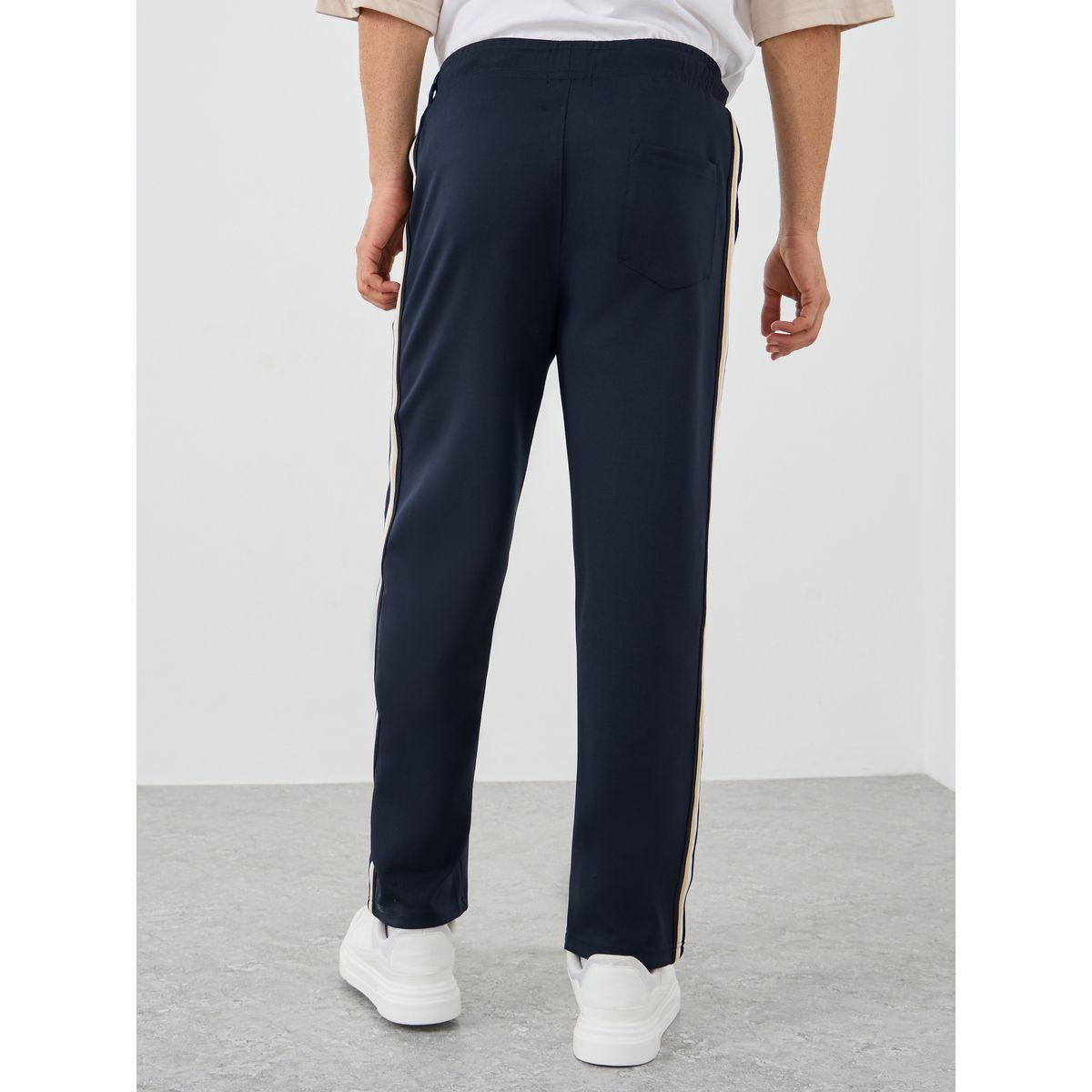 Styli Mid Rise Relaxed Fit Joggers with Tape Detail-men-clothing-bottoms-joggers-image-4