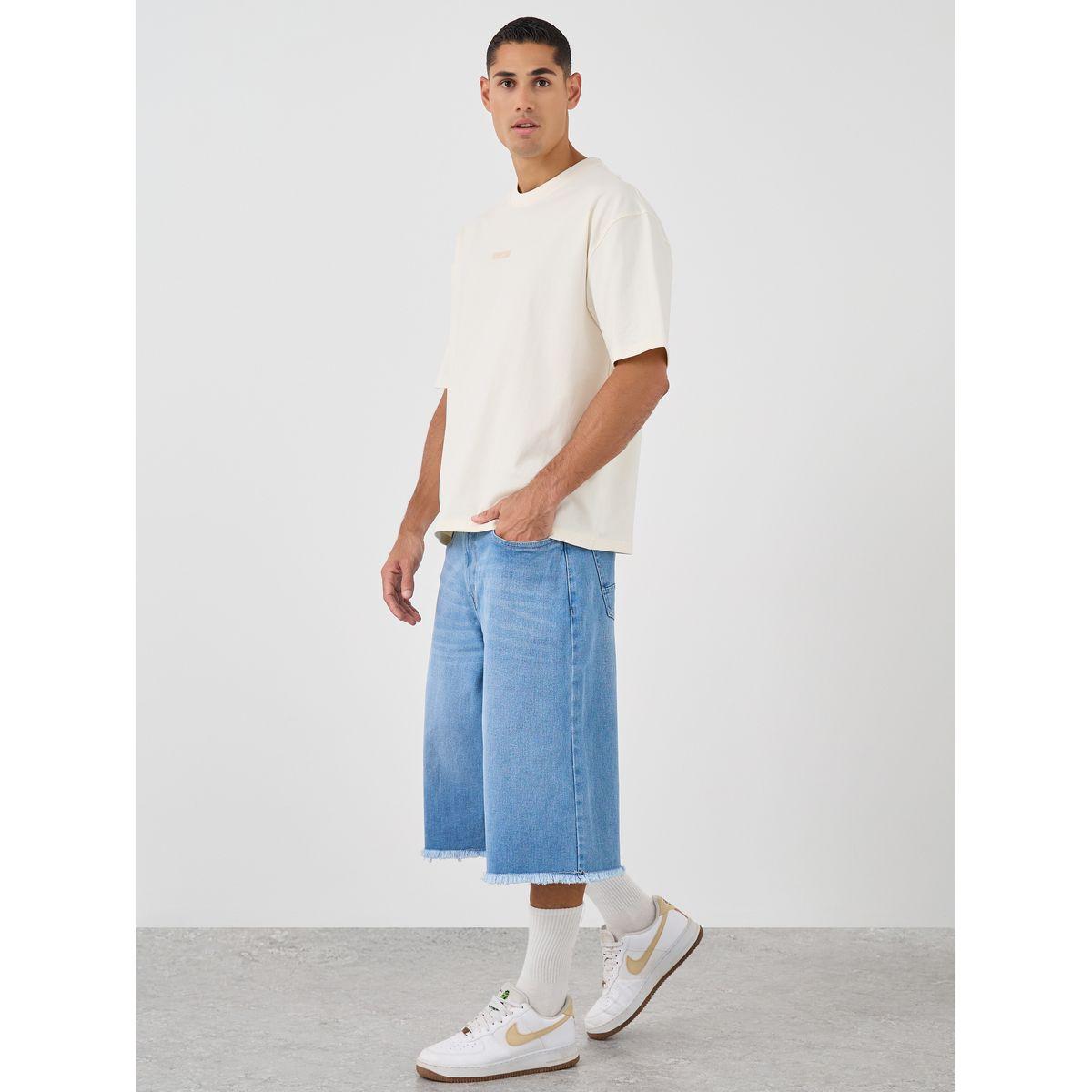 Styli Raw Hem Denim Oversized Shorts-men-clothing-bottoms-shorts-image-2