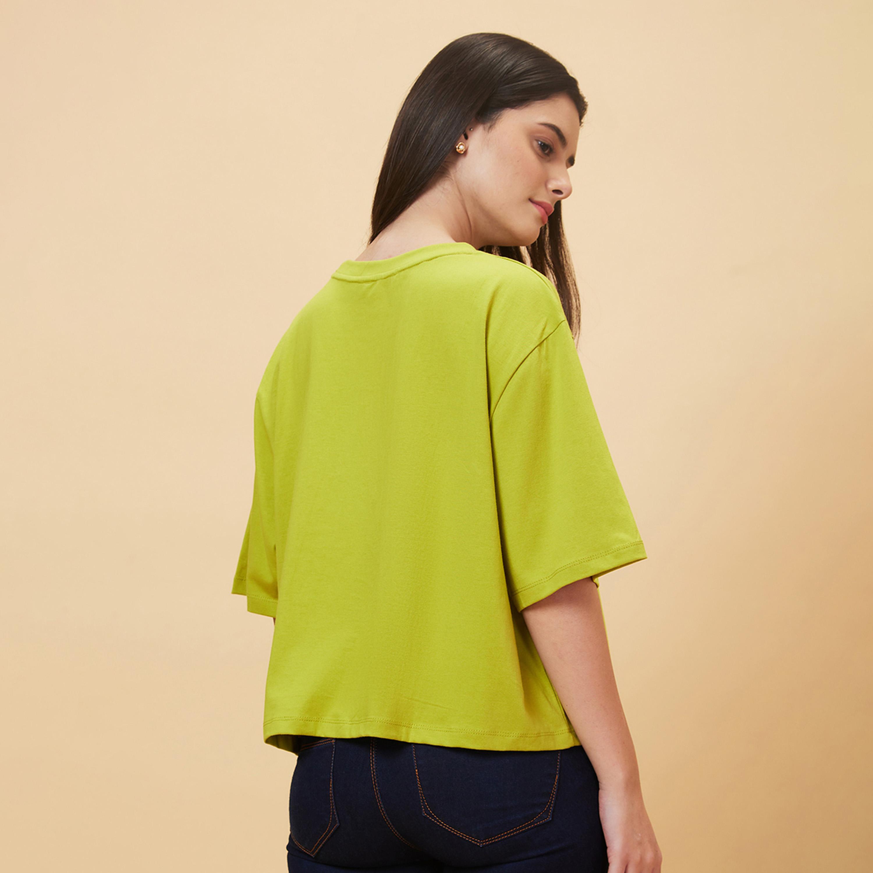 Globus X Styli Graphic Print Round Neck Oversized T-Shirt-women-clothing-tshirts-image-3