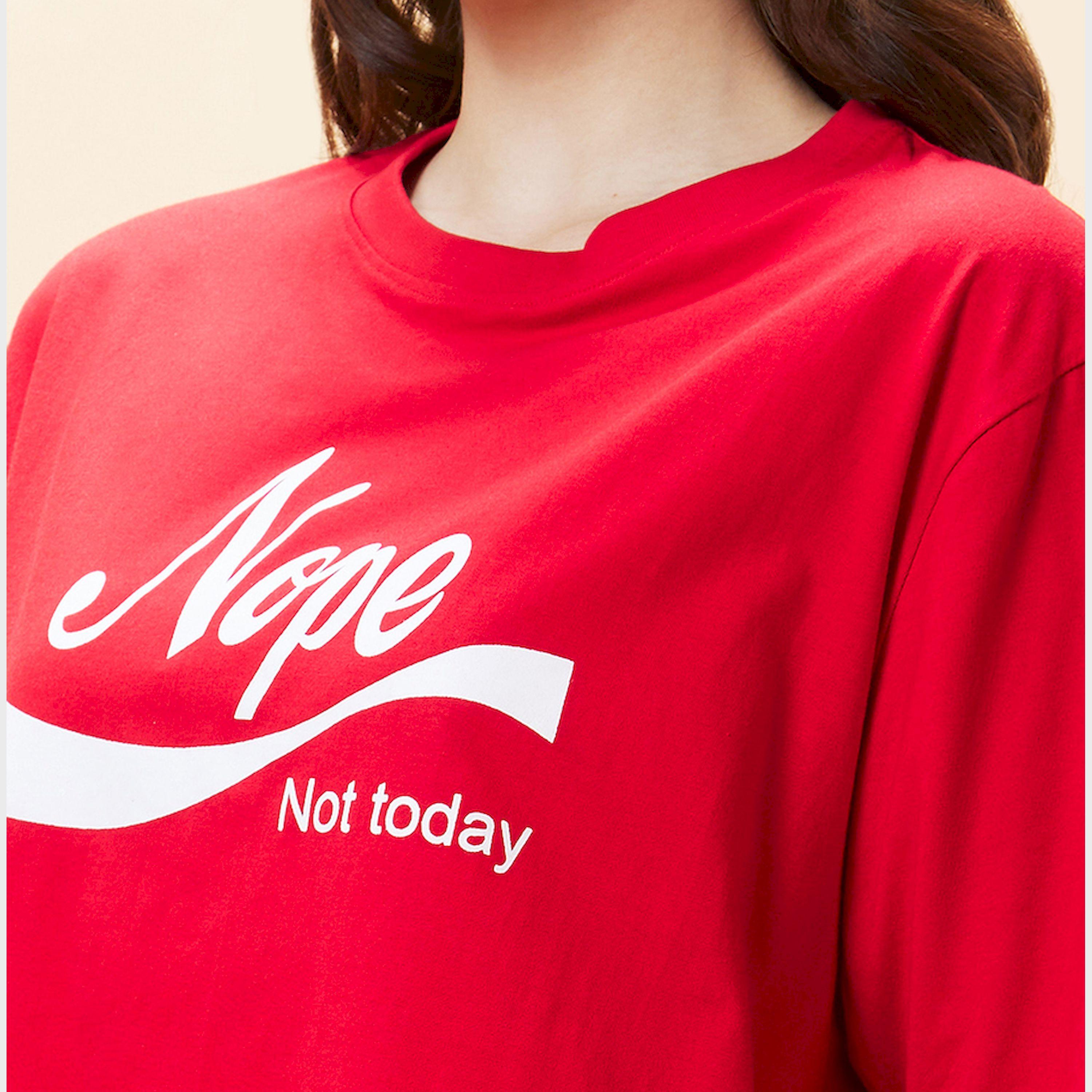 Globus X Styli Slogan Print Round Neck Boxy Fit Crop T-Shirt-women-clothing-tshirts-image-5