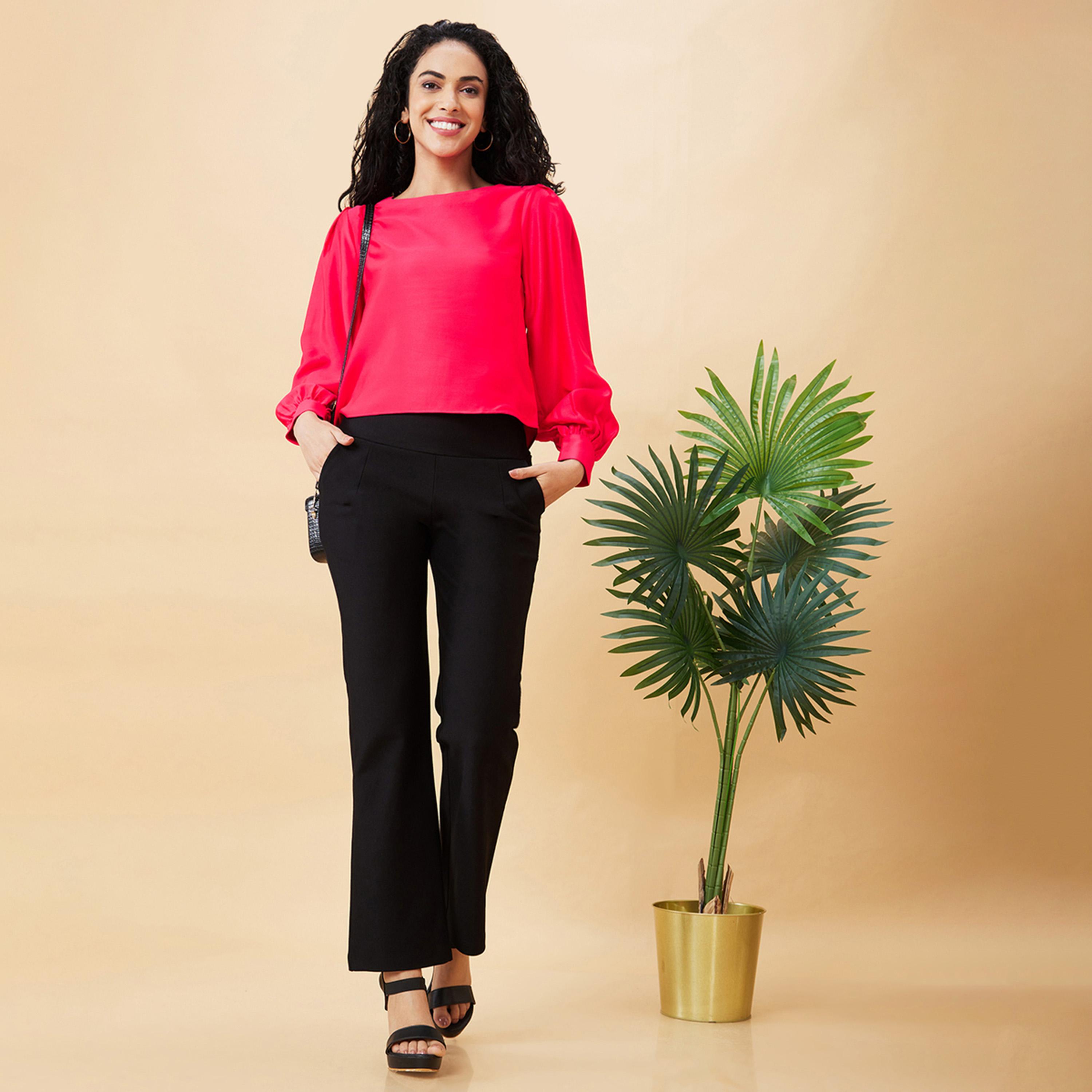 Globus X Styli Solid Round Neck Balloon Sleeve Top-women-clothing-shirtsandblouses-blouses-image-6