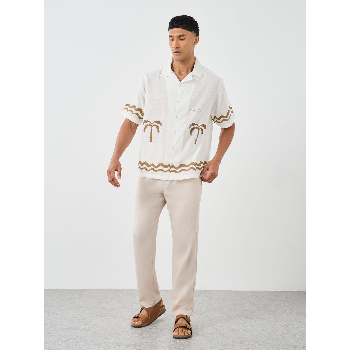 قميص بقصة مريحة وتفاصيل طباعة جرافيك-men-clothing-shirts-image-2