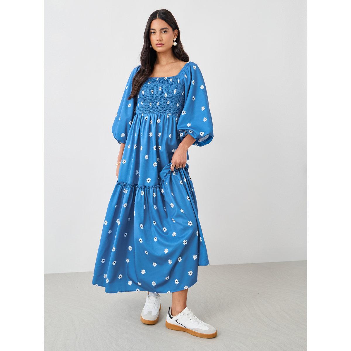 Styli Floral Print Balloon Sleeves Maxi Dress-women-clothing-dresses-image-2