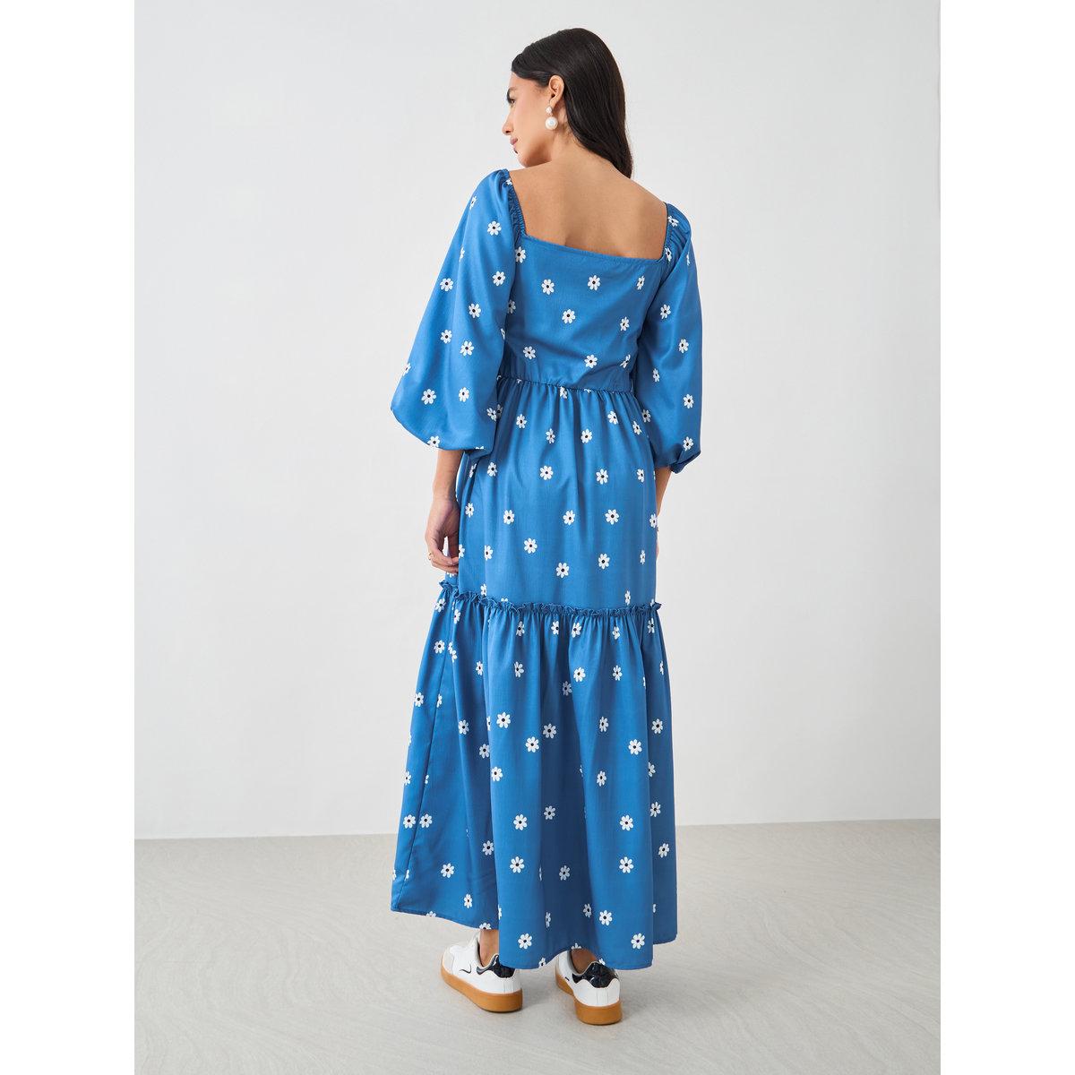 Styli Floral Print Balloon Sleeves Maxi Dress-women-clothing-dresses-image-4