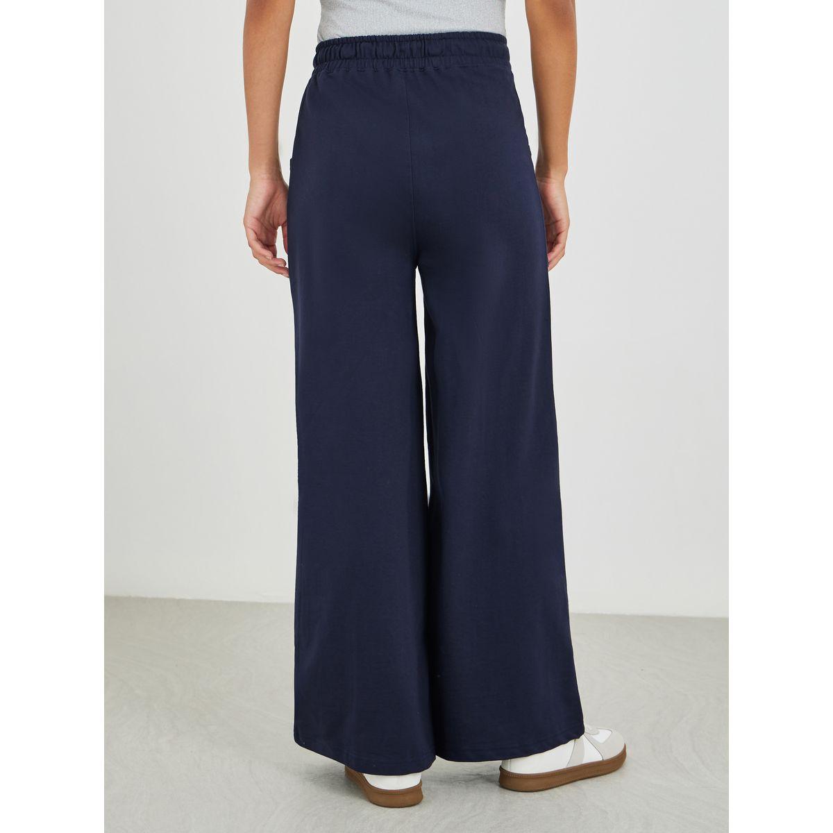 Styli Solid Cut and Sew Wide Leg Joggers-women-clothing-bottoms-joggers-image-4