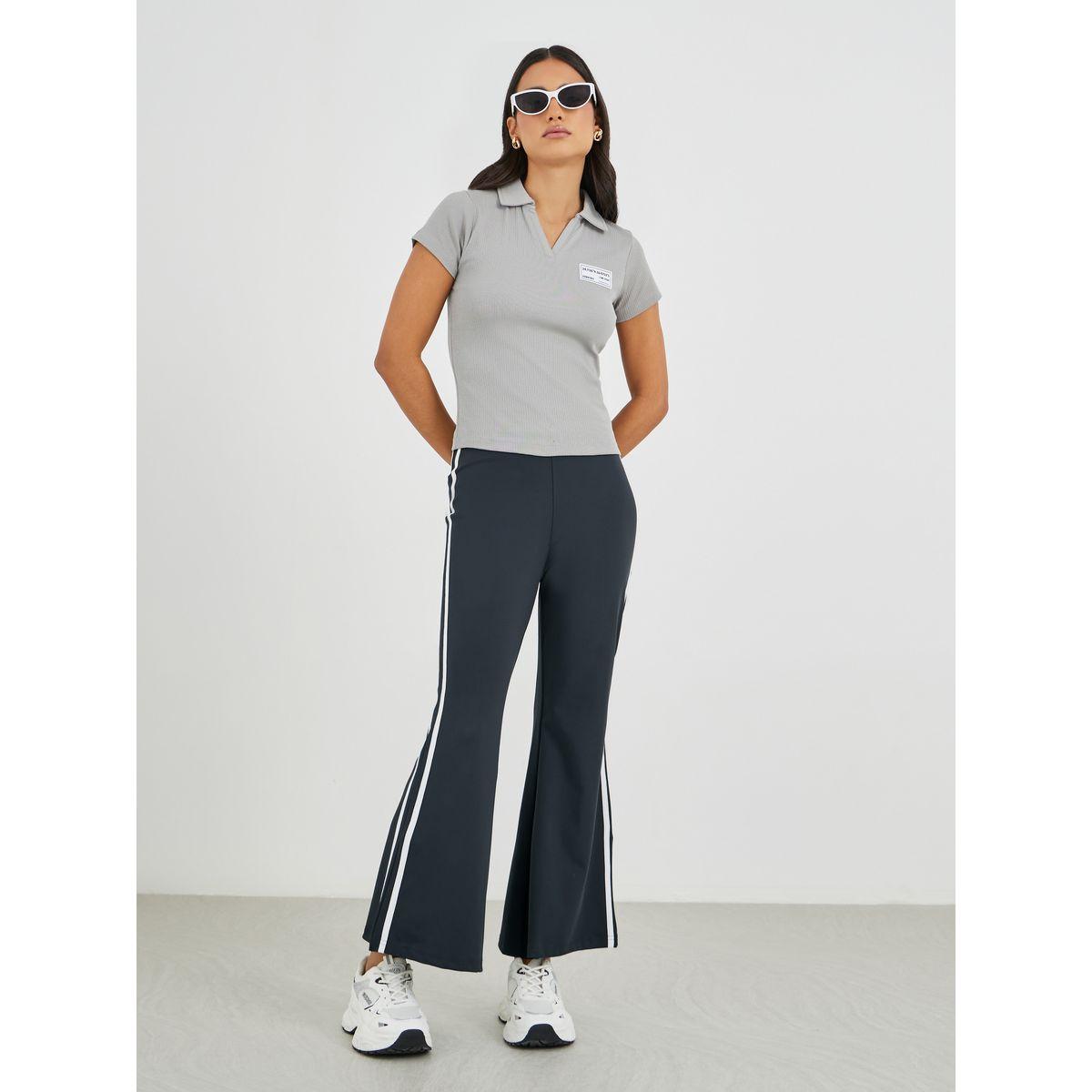 Styli Fit and Flare Leggings with Side Stripes-women-clothing-bottoms-leggings-image-1