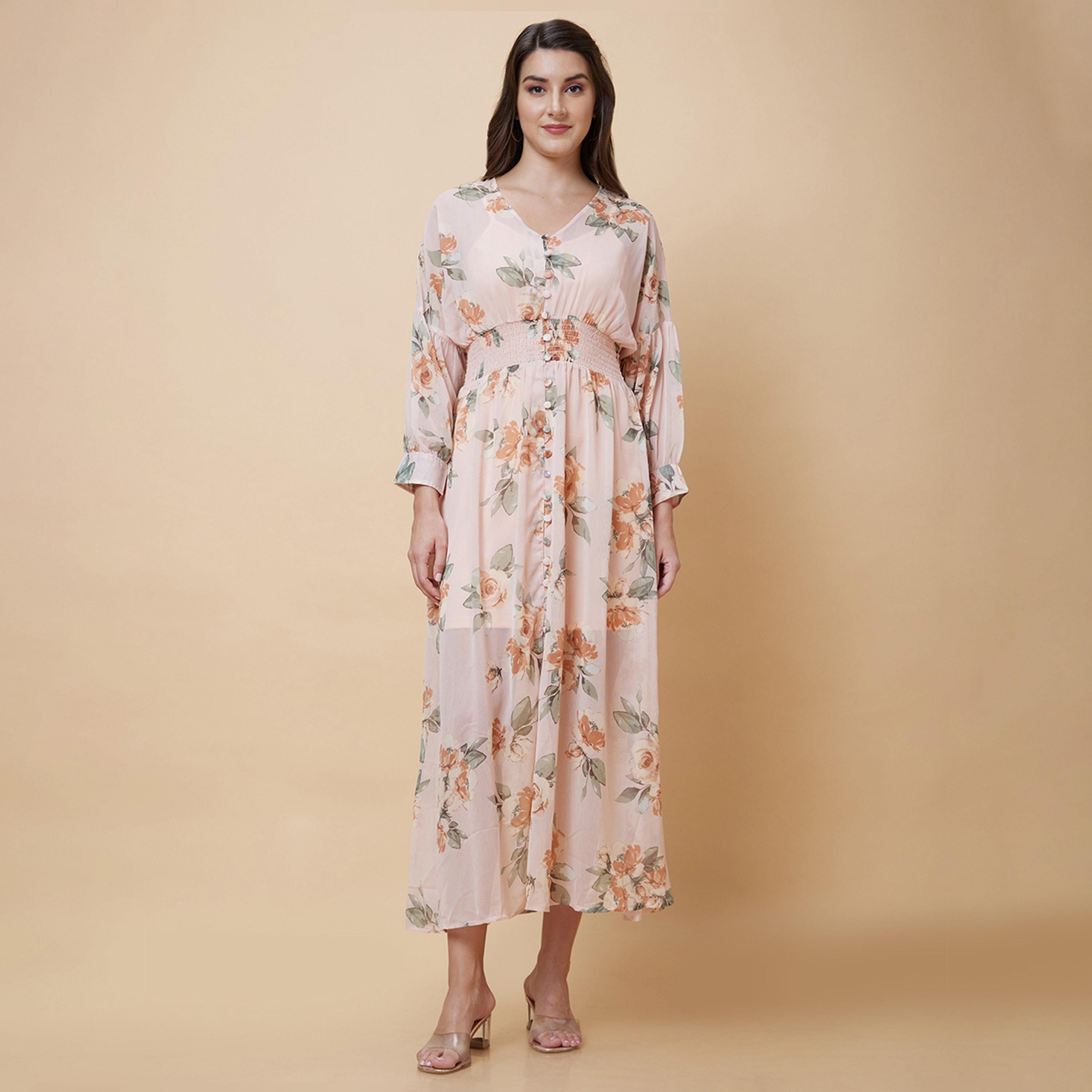 غلوبوس × ستايلي - فستان ميدي بقصة حرف A بطبعات الأزهار وتفاصيل مطرزة-women-clothing-dresses-image-2