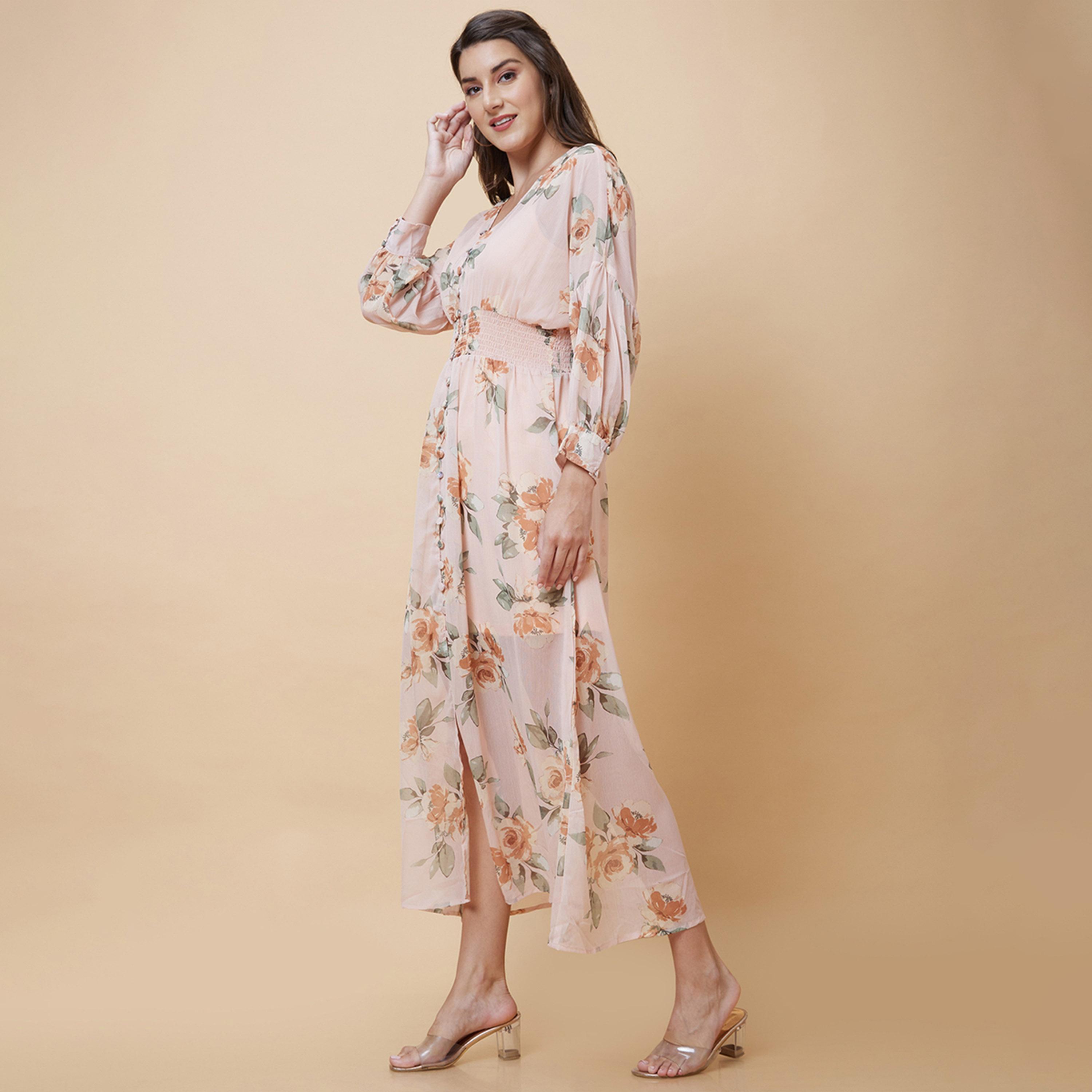 غلوبوس × ستايلي - فستان ميدي بقصة حرف A بطبعات الأزهار وتفاصيل مطرزة-women-clothing-dresses-image-3
