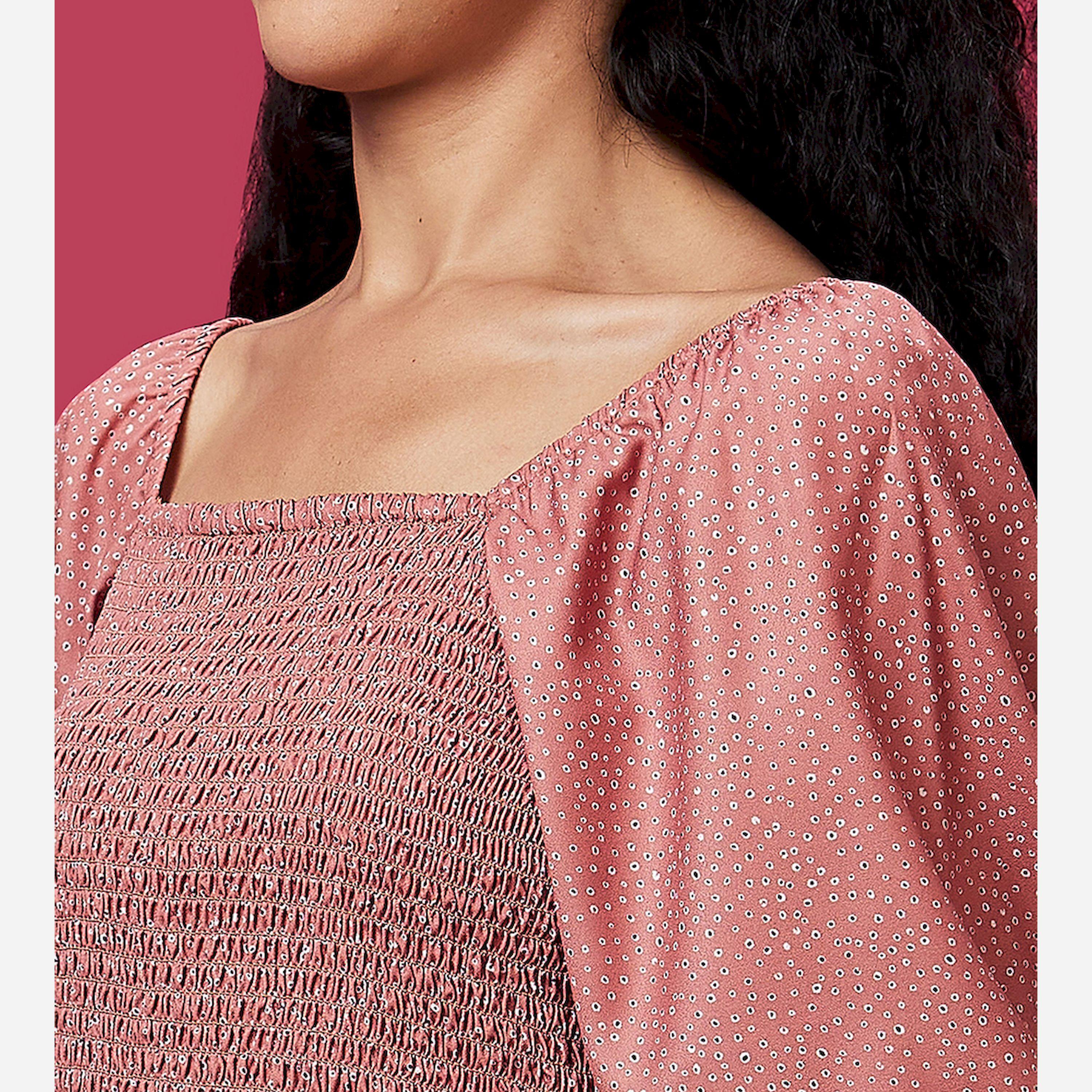 غلوبوس × ستايلي - فستان ميدي بقصة حرف A بطبعة منقّطة-women-clothing-dresses-image-5