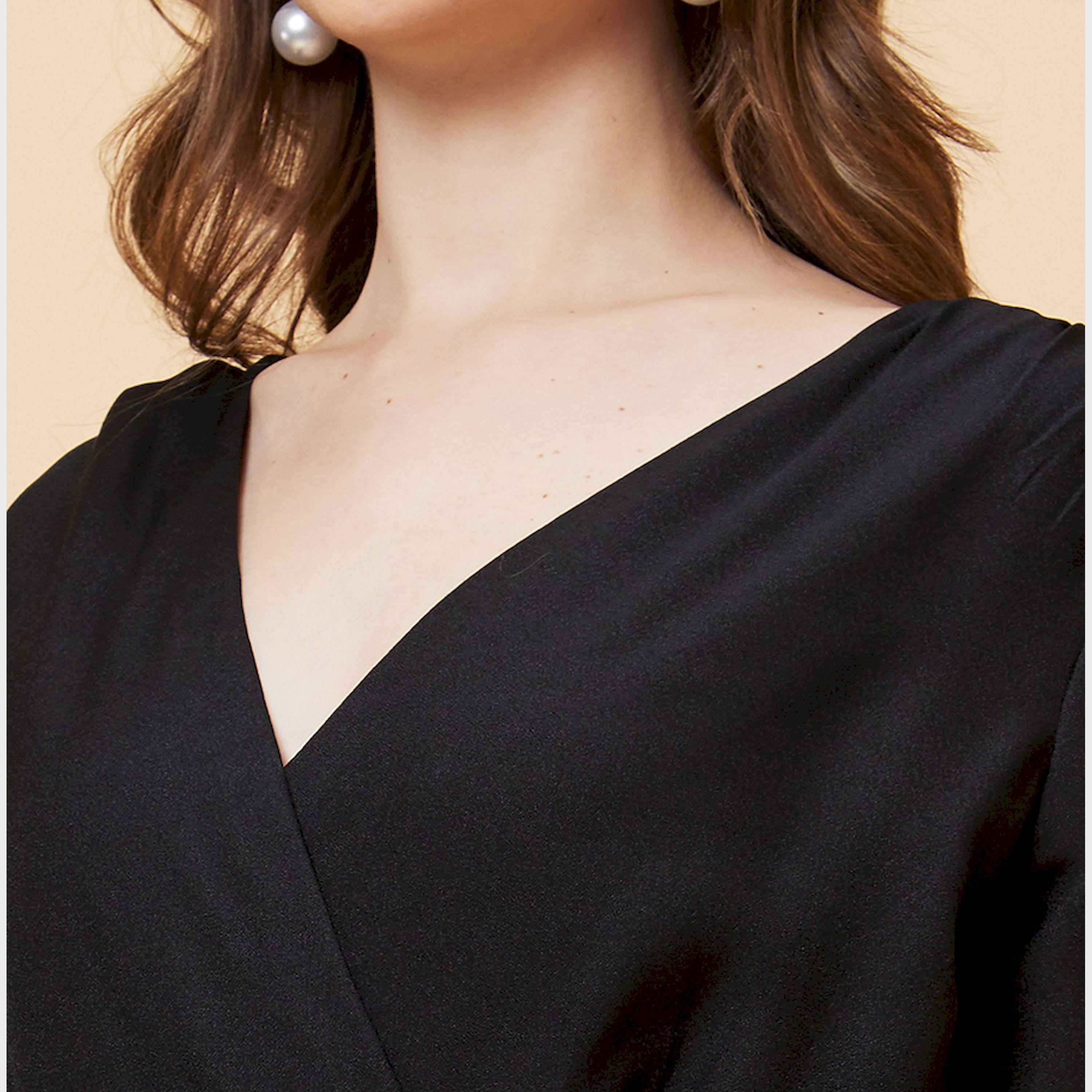 غلوبوس × ستايلي - فستان نسائي أسود سادة بتصميم حرف A غلوبوس-women-clothing-dresses-image-5