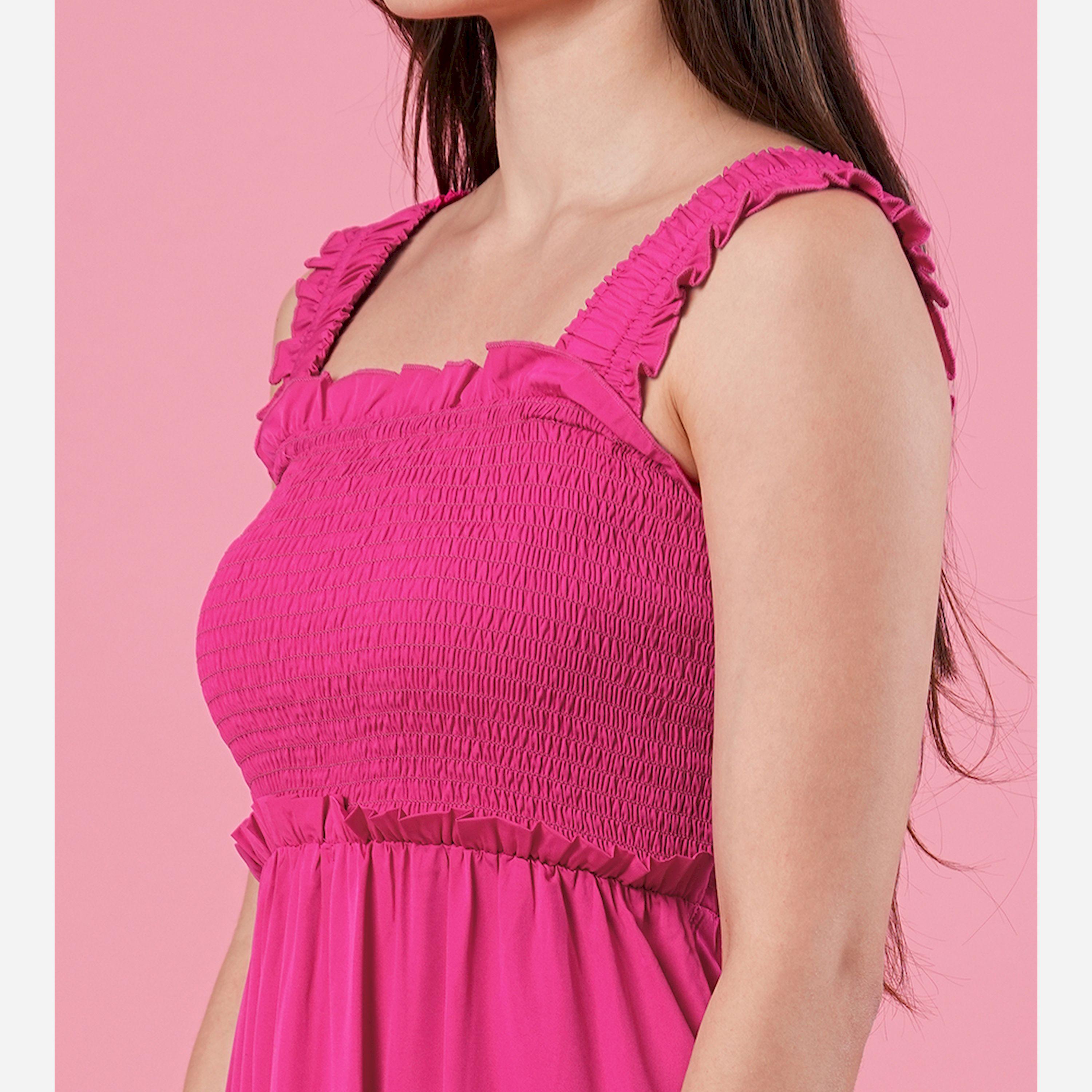 Globus X Styli Smocked Detail Sleeveless Tiered Maxi Dress-women-clothing-dresses-image-4