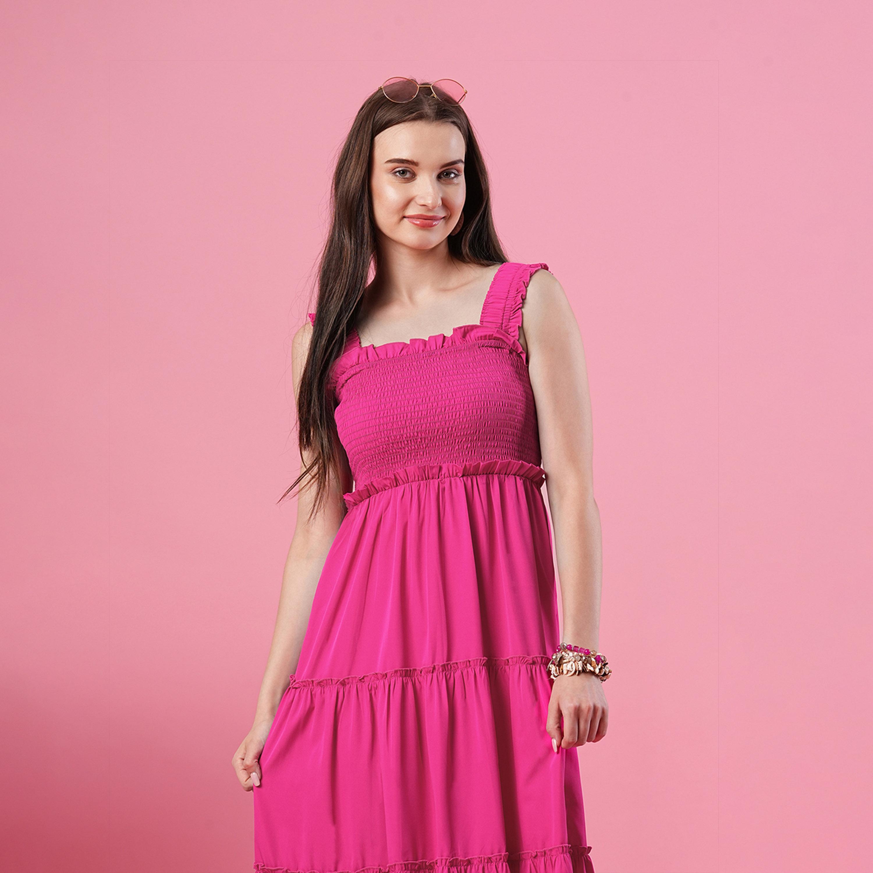 Globus X Styli Smocked Detail Sleeveless Tiered Maxi Dress-women-clothing-dresses-image-5