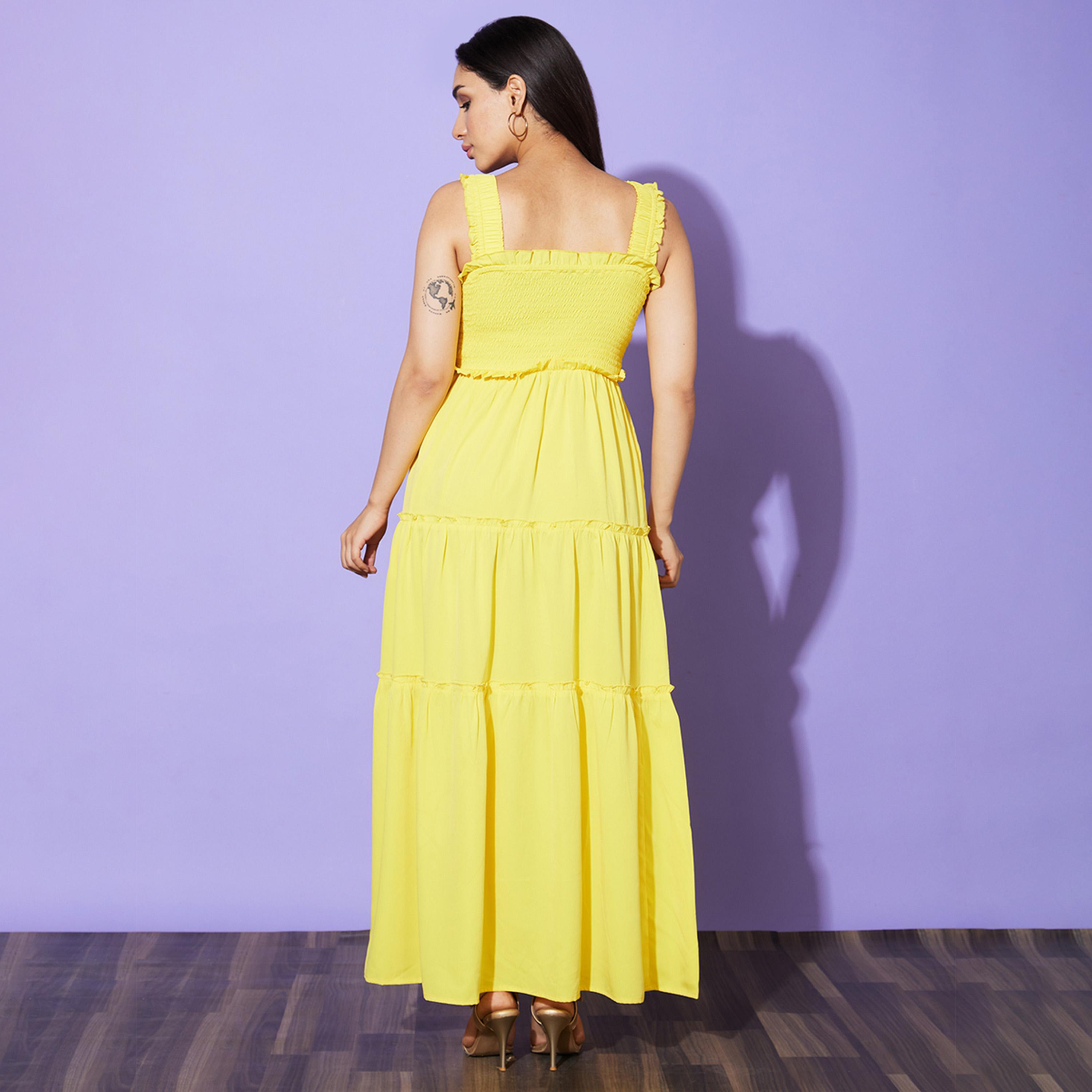 Globus X Styli Smocked Detail Sleeveless Tiered Maxi Dress-women-clothing-dresses-image-3