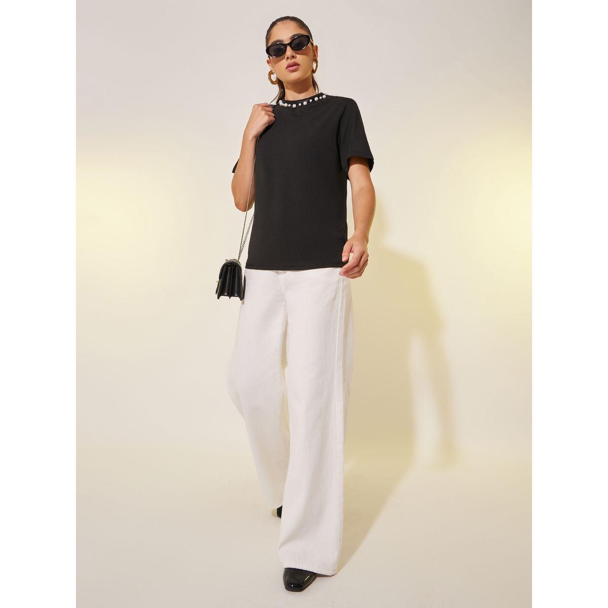 Styli Embellished Round Neck Regular Fit T-Shirt-women-clothing-tshirts-image-2