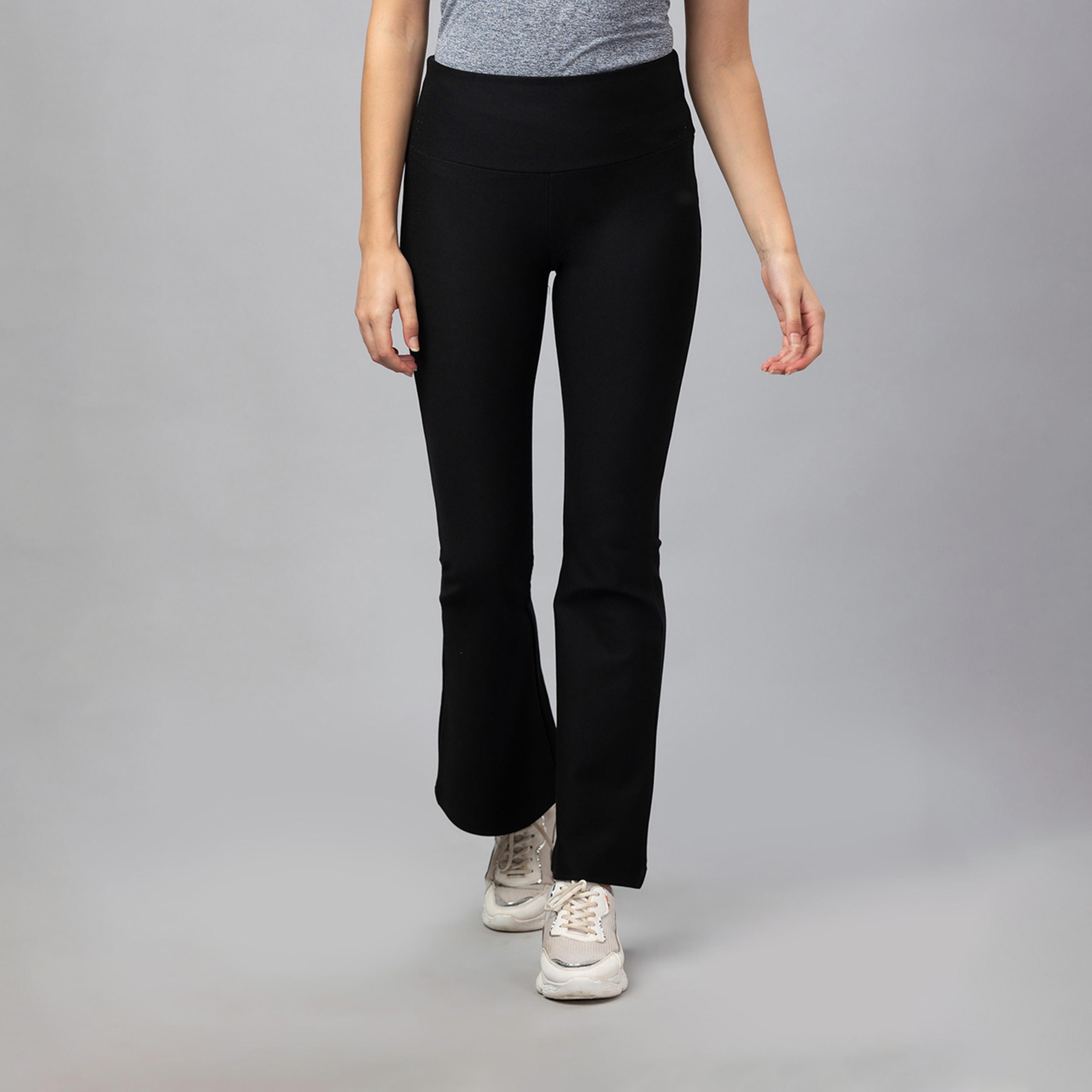 غلوبوس × ستايلي - بنطال ضيق سادة بخصر مرتفع واسع من الأسفل-women-clothing-bottoms-leggings-image-1